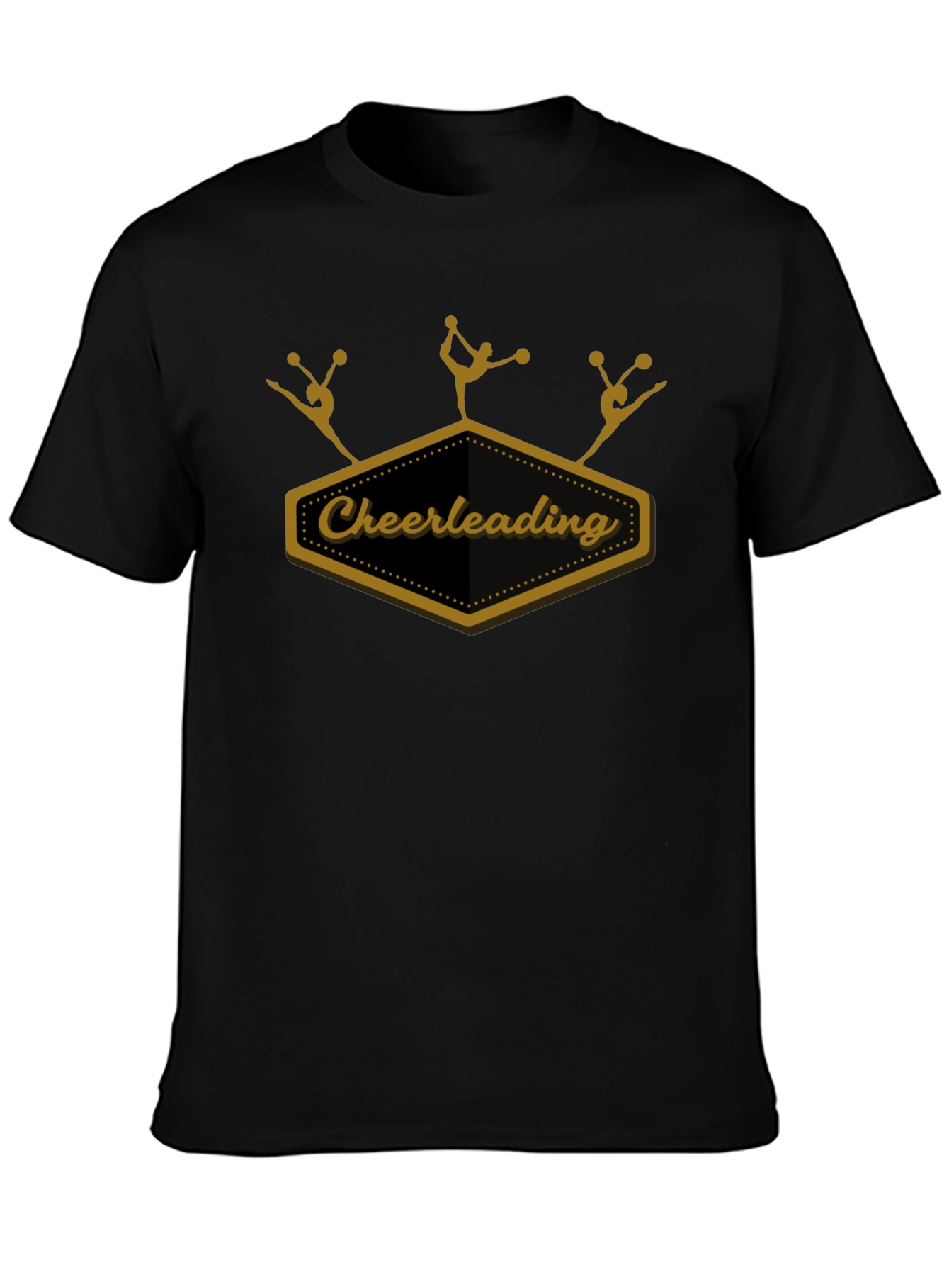 Cheerleading Team Black Graphic T-Shirt