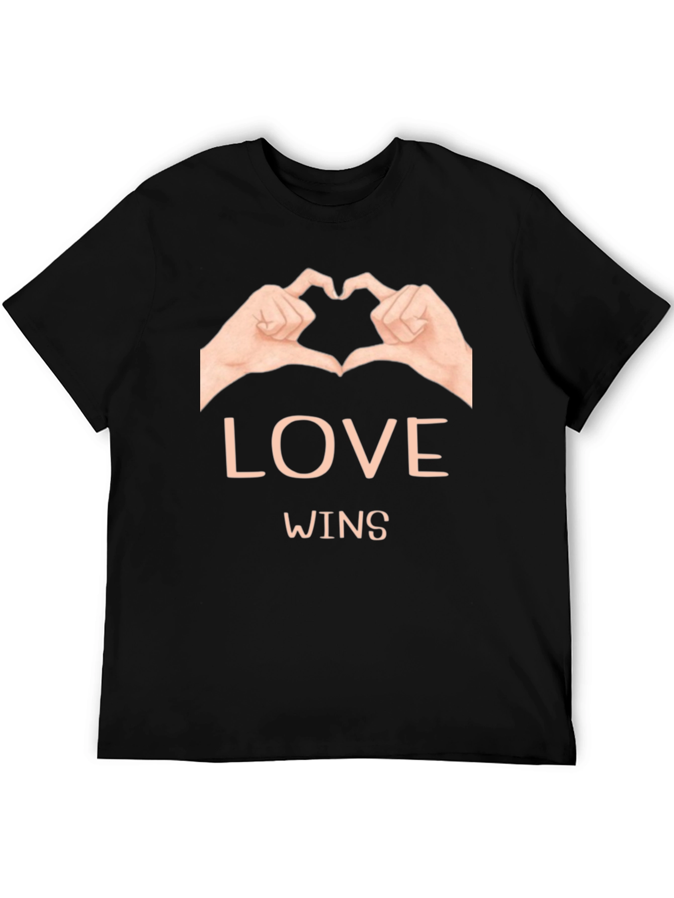Love Wins Graphic Tee - Black Cotton Casual Shirt