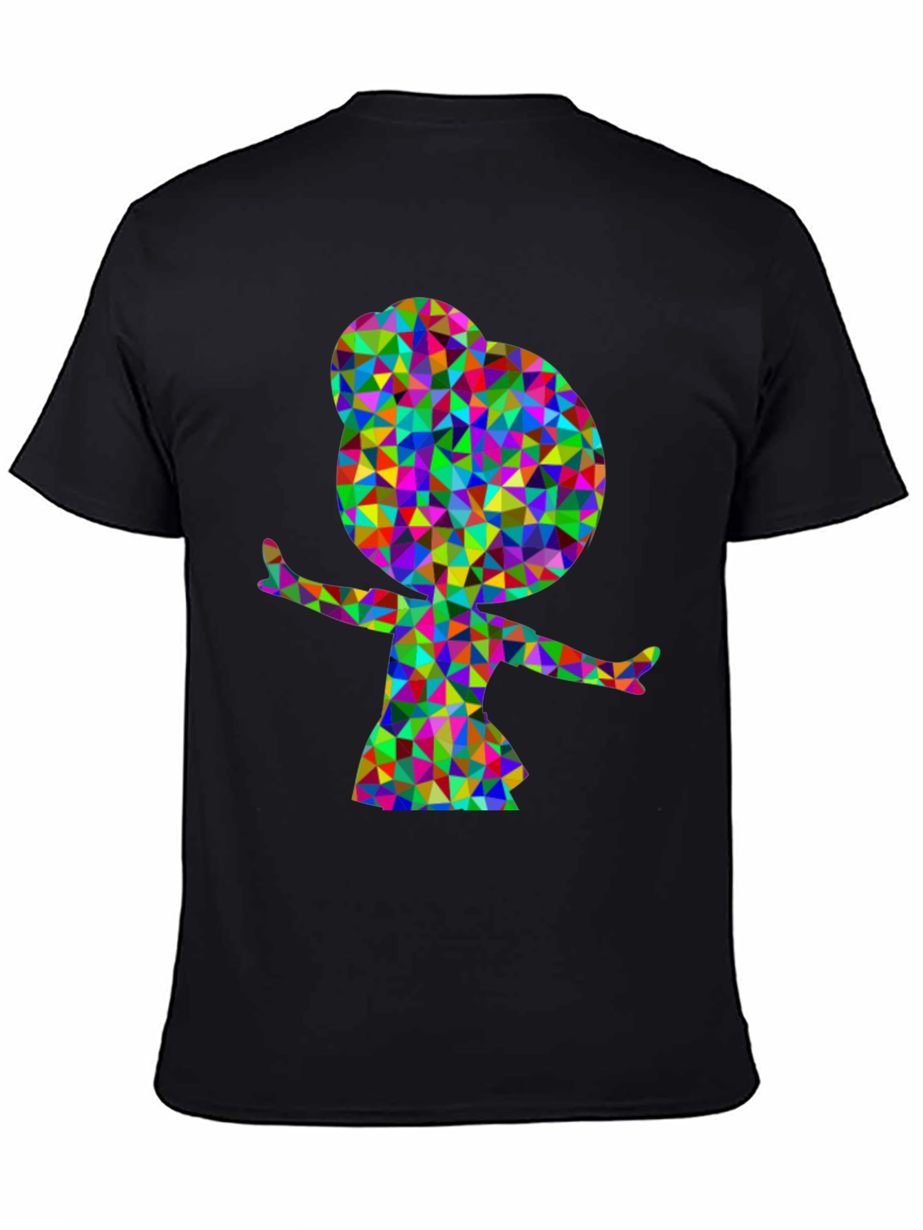 Geometric Girl Graphic Tee - Stylish Black T-Shirt