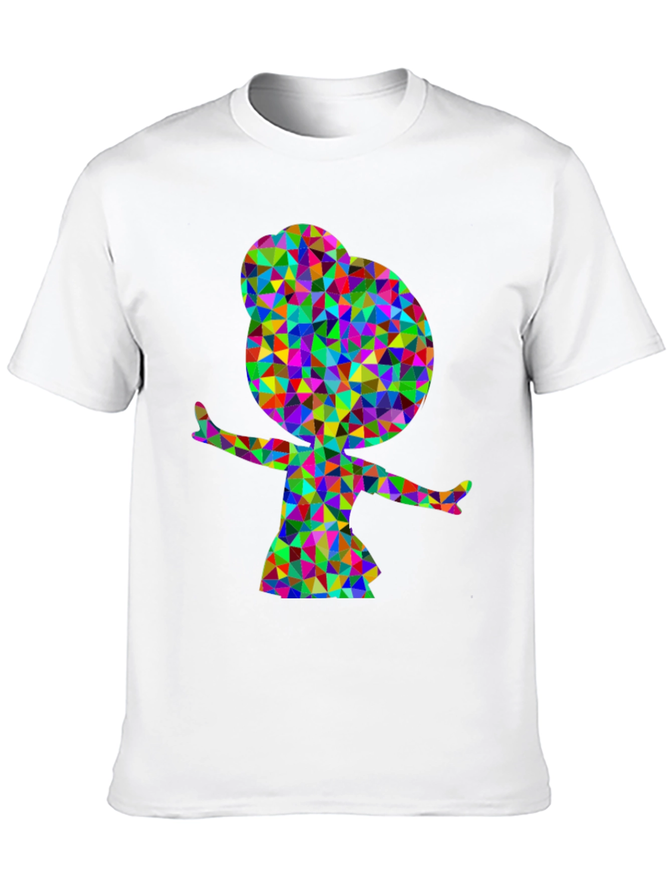 Geometric Girl Graphic Tee - Stylish Black T-Shirt