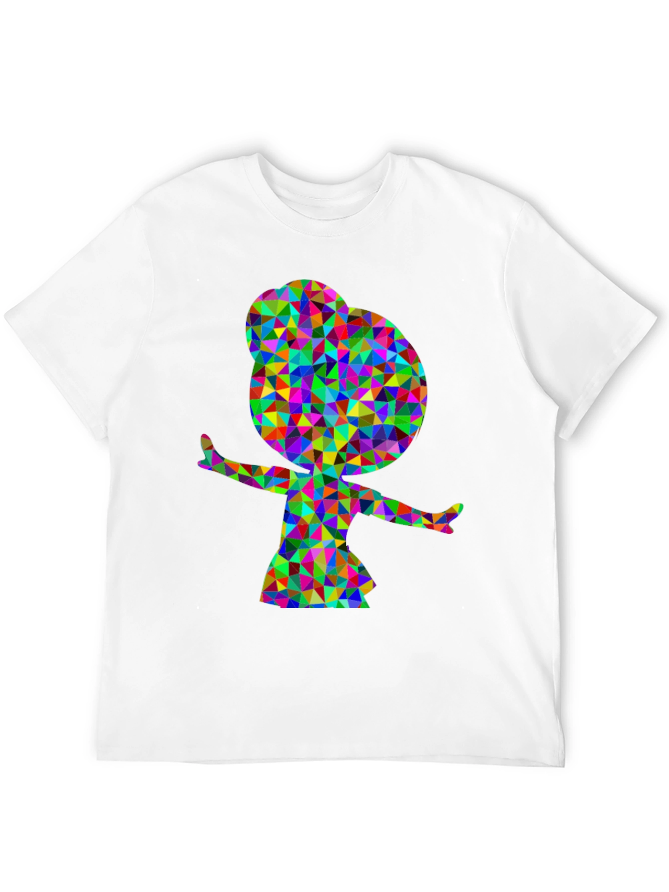 Geometric Girl Graphic Tee - Stylish Black T-Shirt