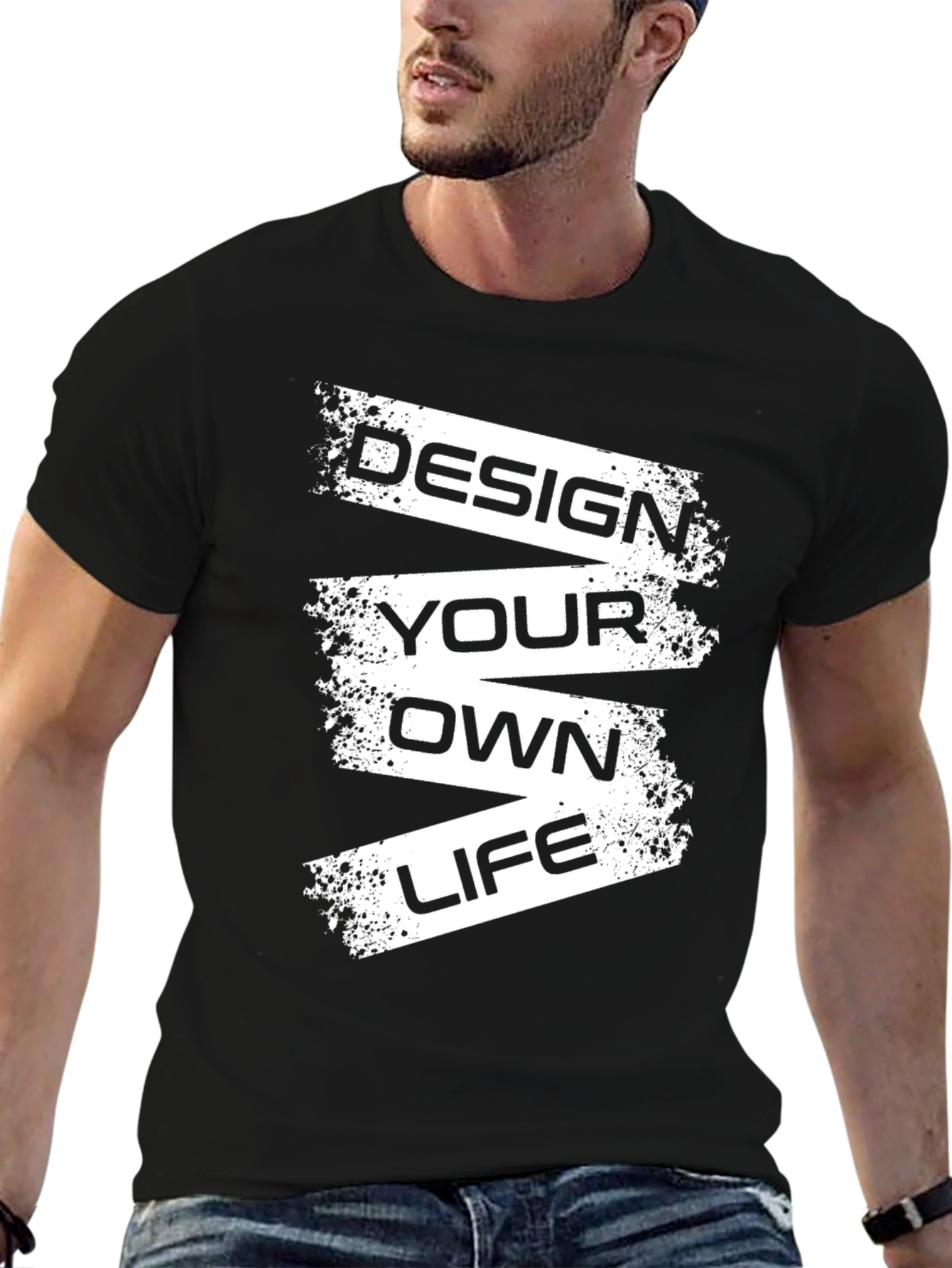 Design Your Own Life Black Graphic T-Shirt
