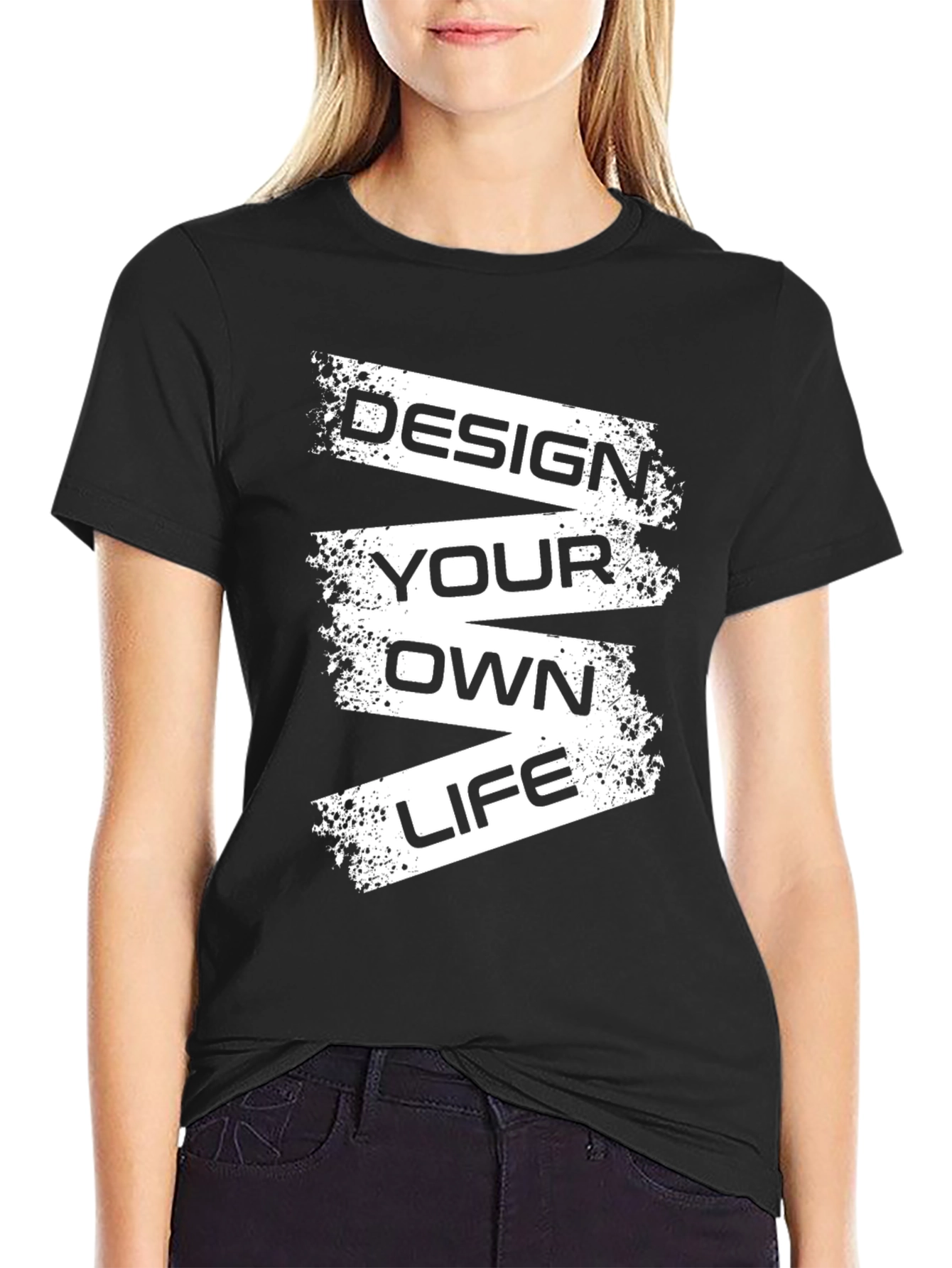 Design Your Own Life Black Graphic T-Shirt