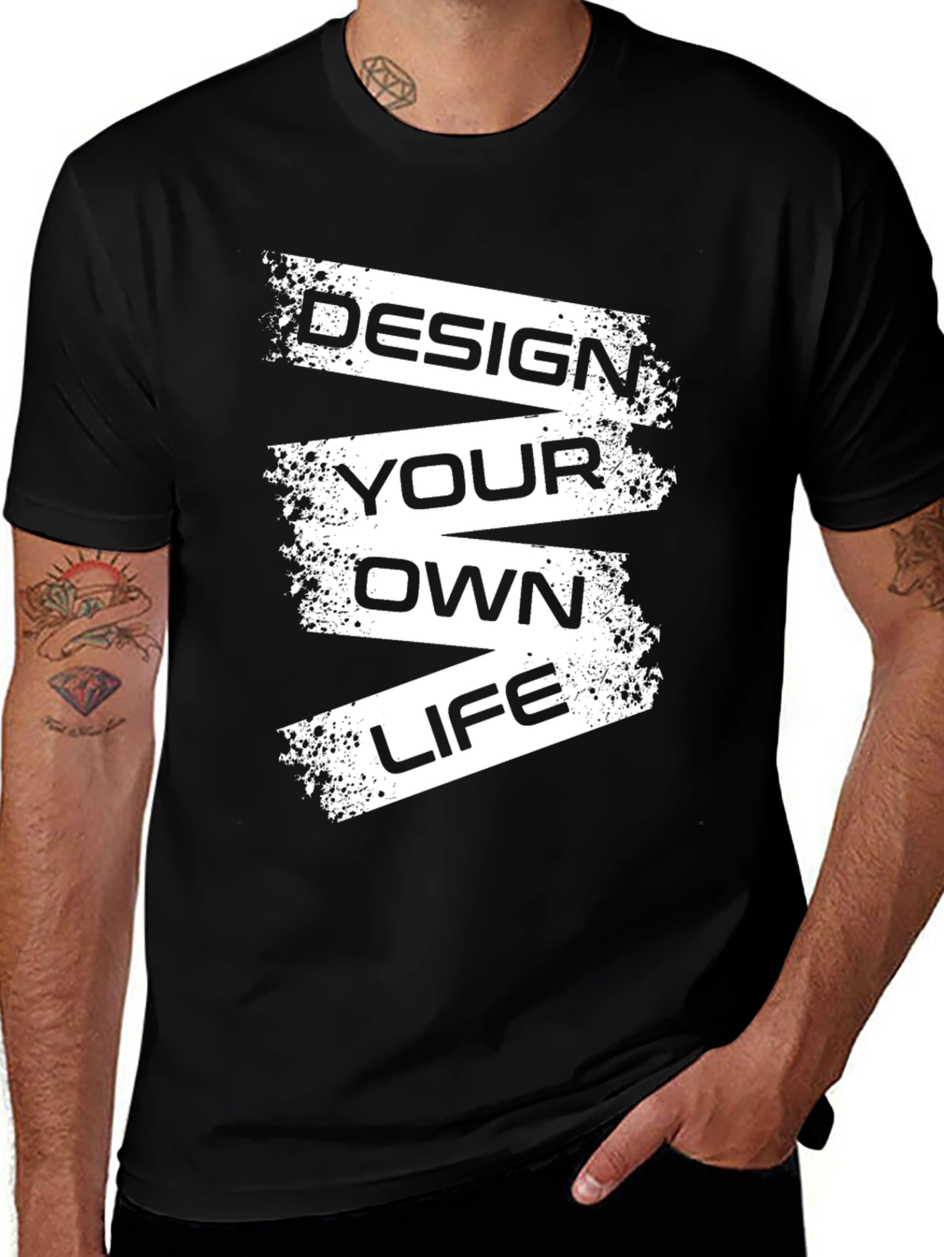 Design Your Own Life Black Graphic T-Shirt