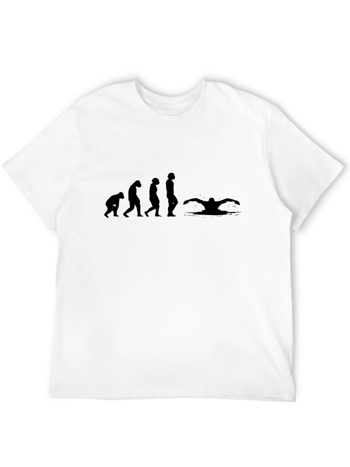Evolution of Swimmer T-Shirt - Black Cotton Tee