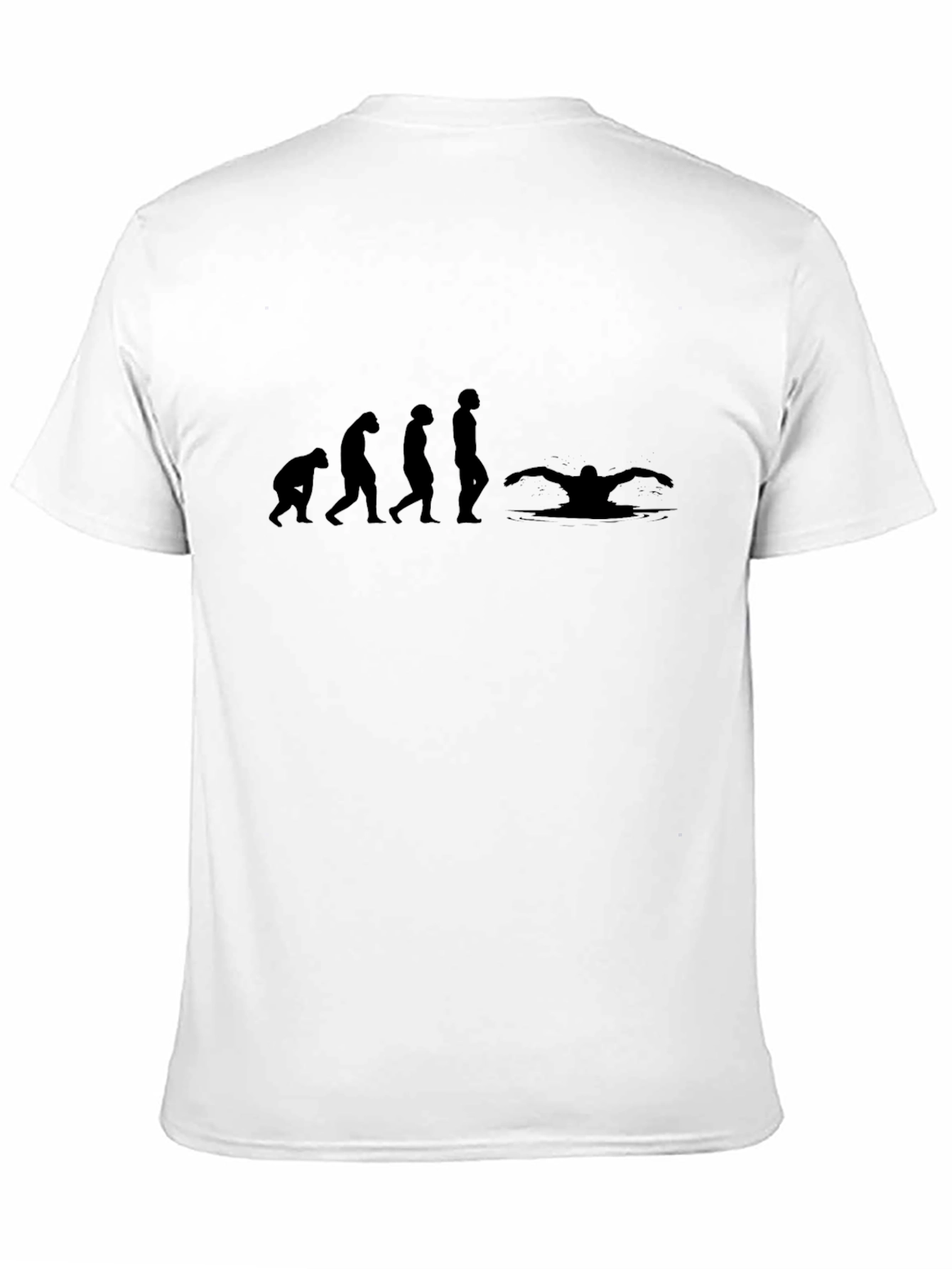 Evolution of Swimmer T-Shirt - Black Cotton Tee
