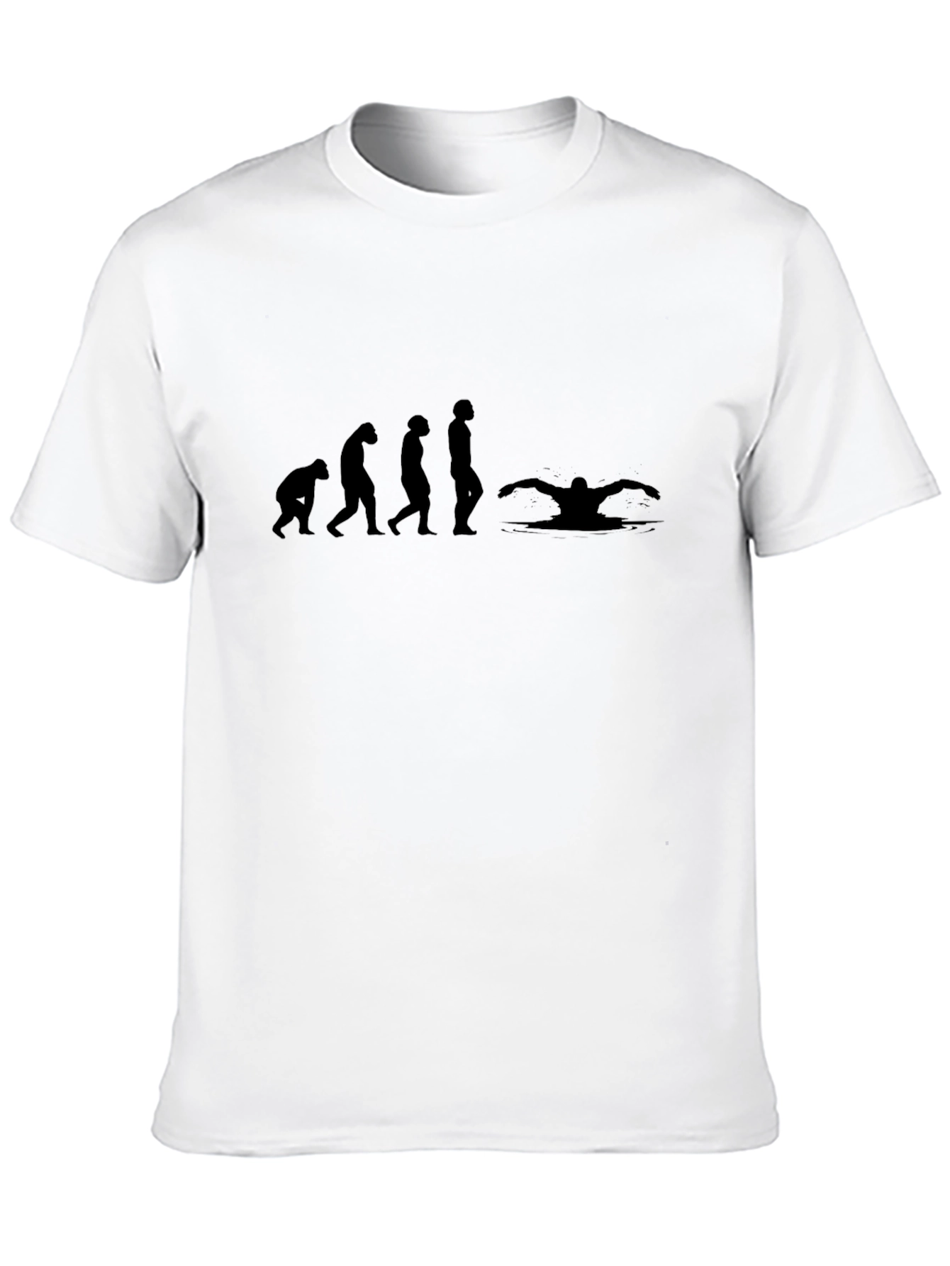 Evolution of Swimmer T-Shirt - Black Cotton Tee