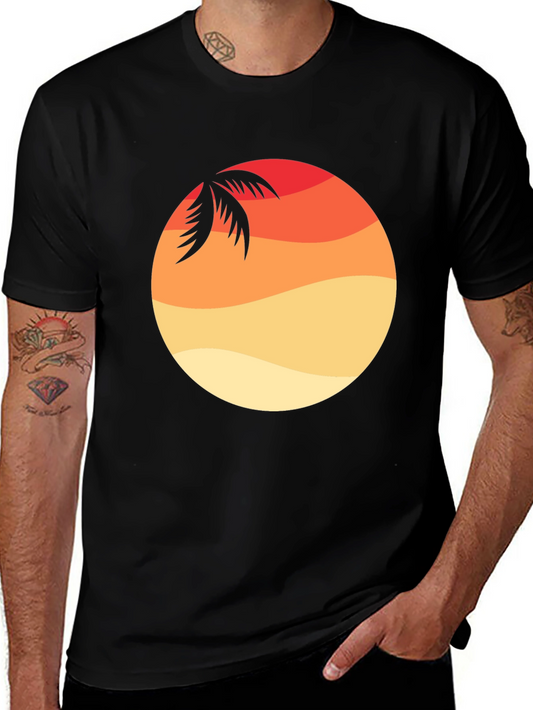 Sunset Palm Graphic Tee - Casual Style