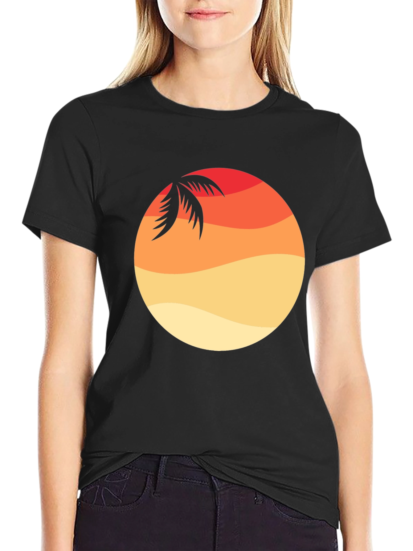 Sunset Palm Graphic Tee - Casual Style