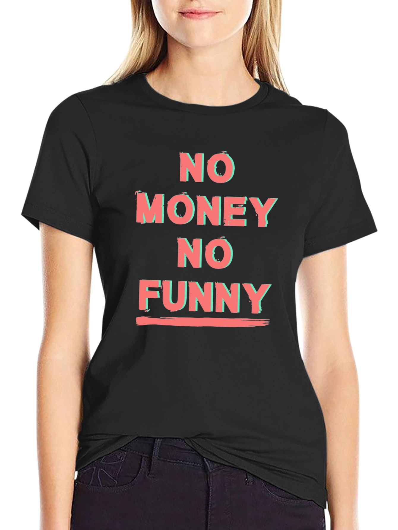 No Money No Funny Graphic Tee - Black