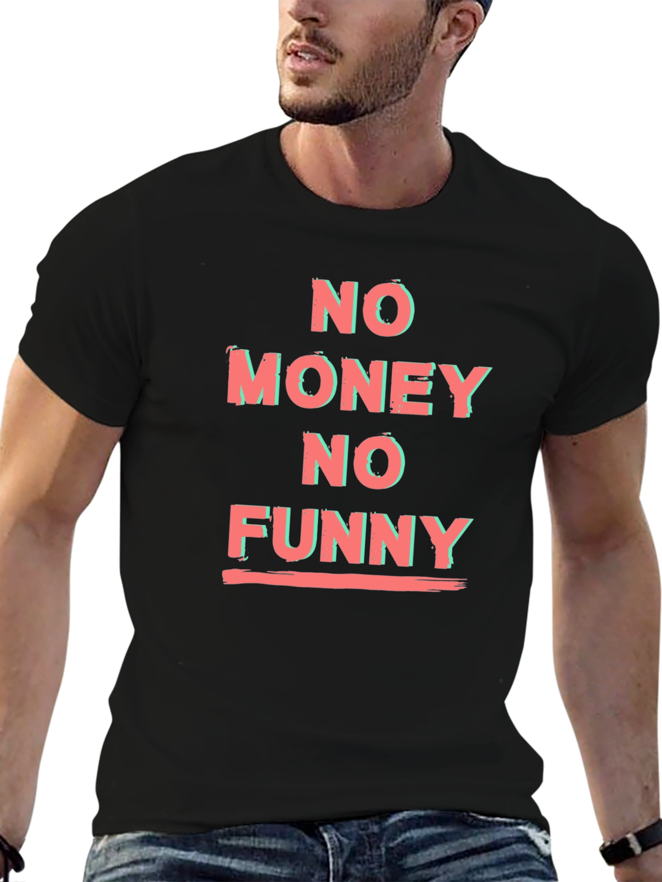 No Money No Funny Graphic Tee - Black