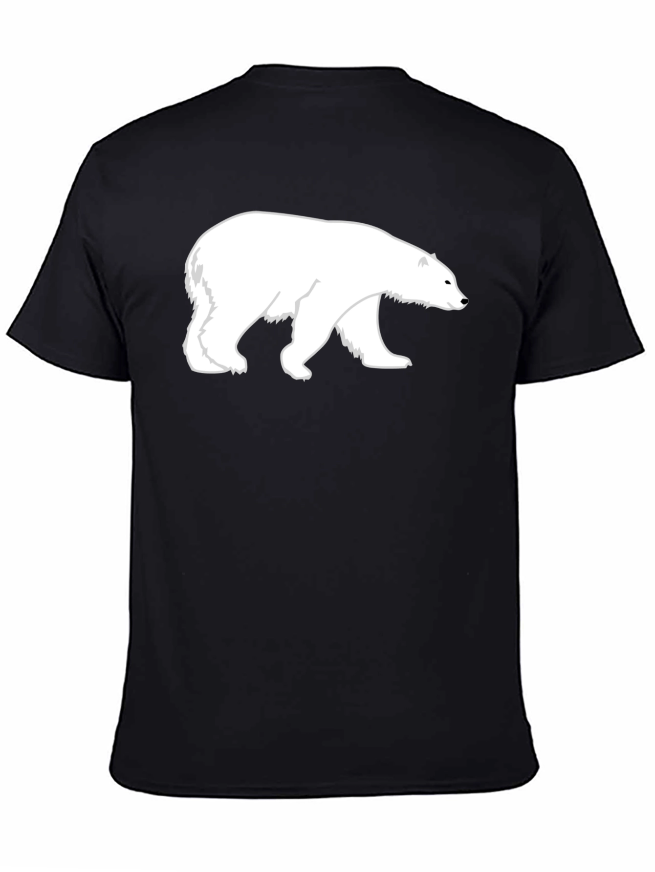 Polar Bear Graphic Print Black T-Shirt