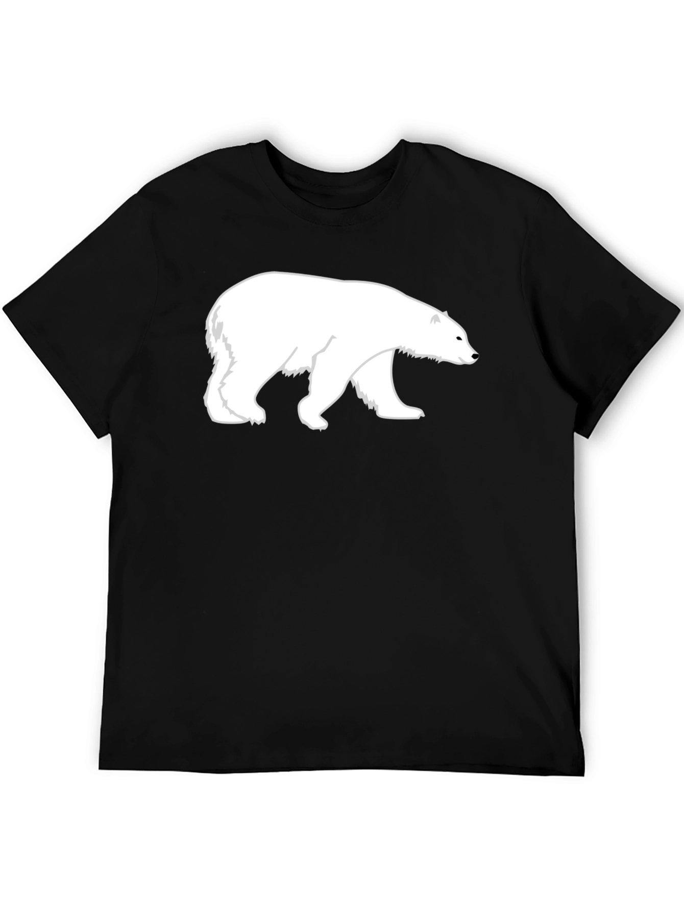 Polar Bear Graphic Print Black T-Shirt