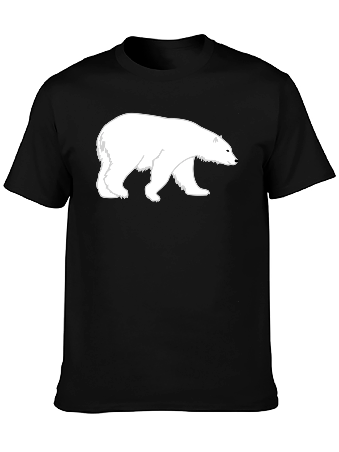 Polar Bear Graphic Print Black T-Shirt