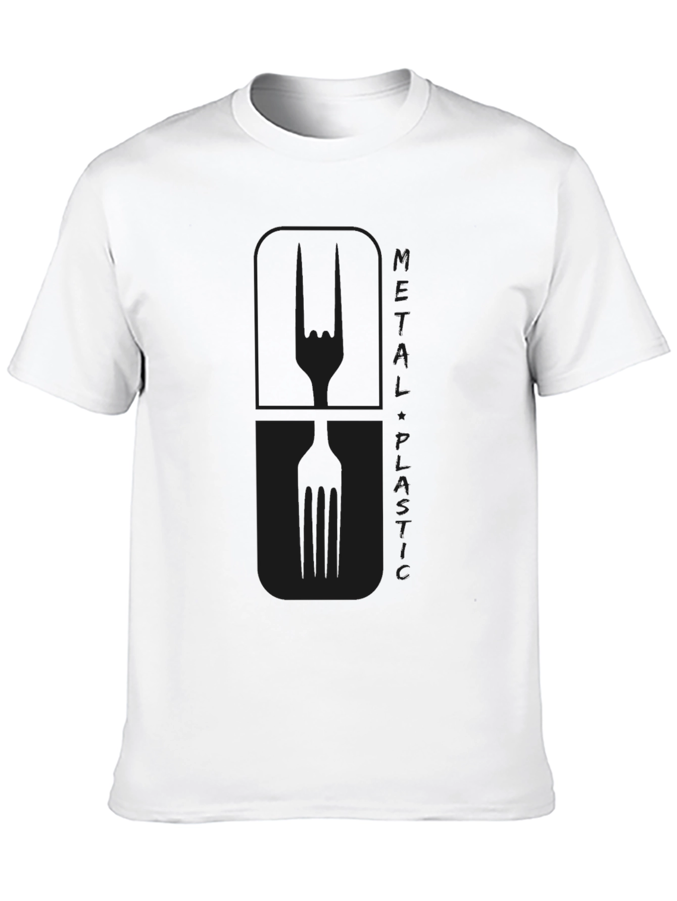 Metal Plastic Graphic Tee - Black