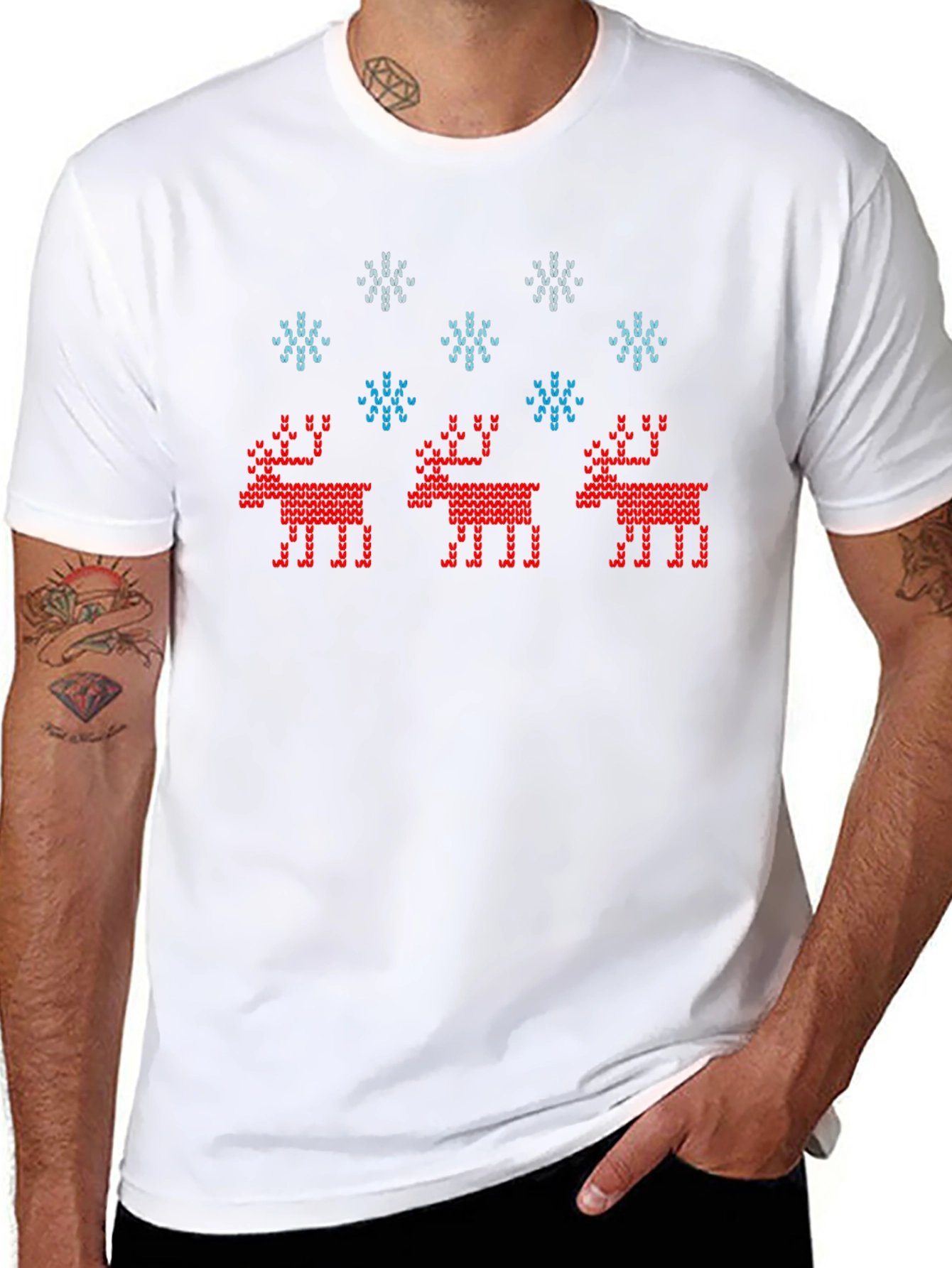 Ugly Christmas Sweater Reindeer T-Shirt