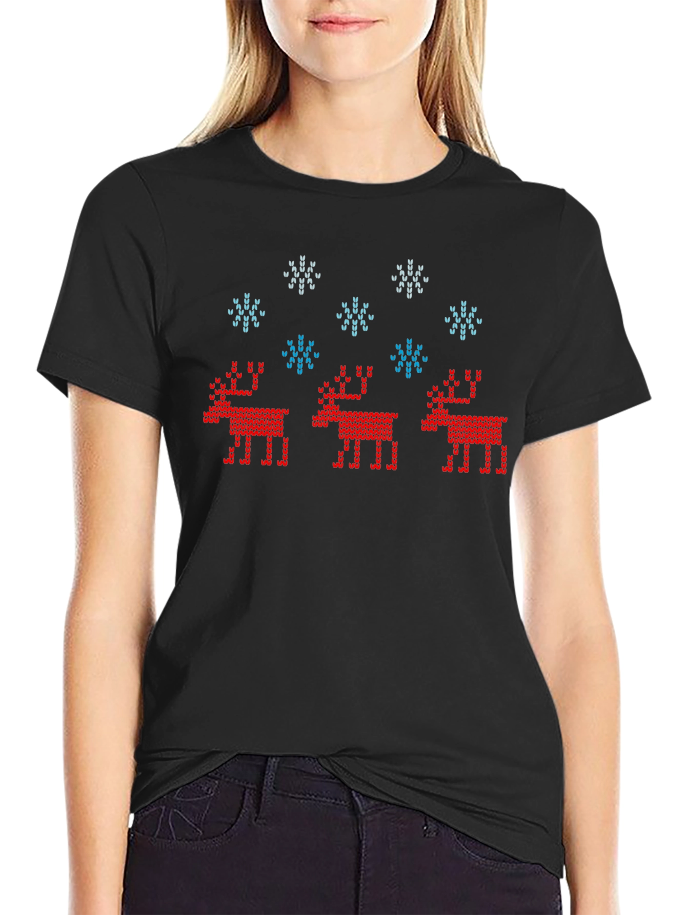 Ugly Christmas Sweater Reindeer T-Shirt