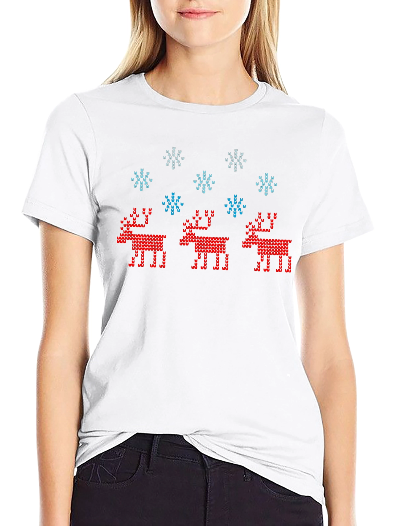 Ugly Christmas Sweater Reindeer T-Shirt