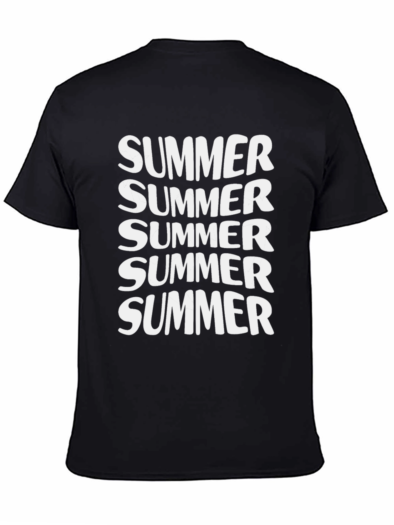 Summer Graphic Tee - Black Cotton T-Shirt