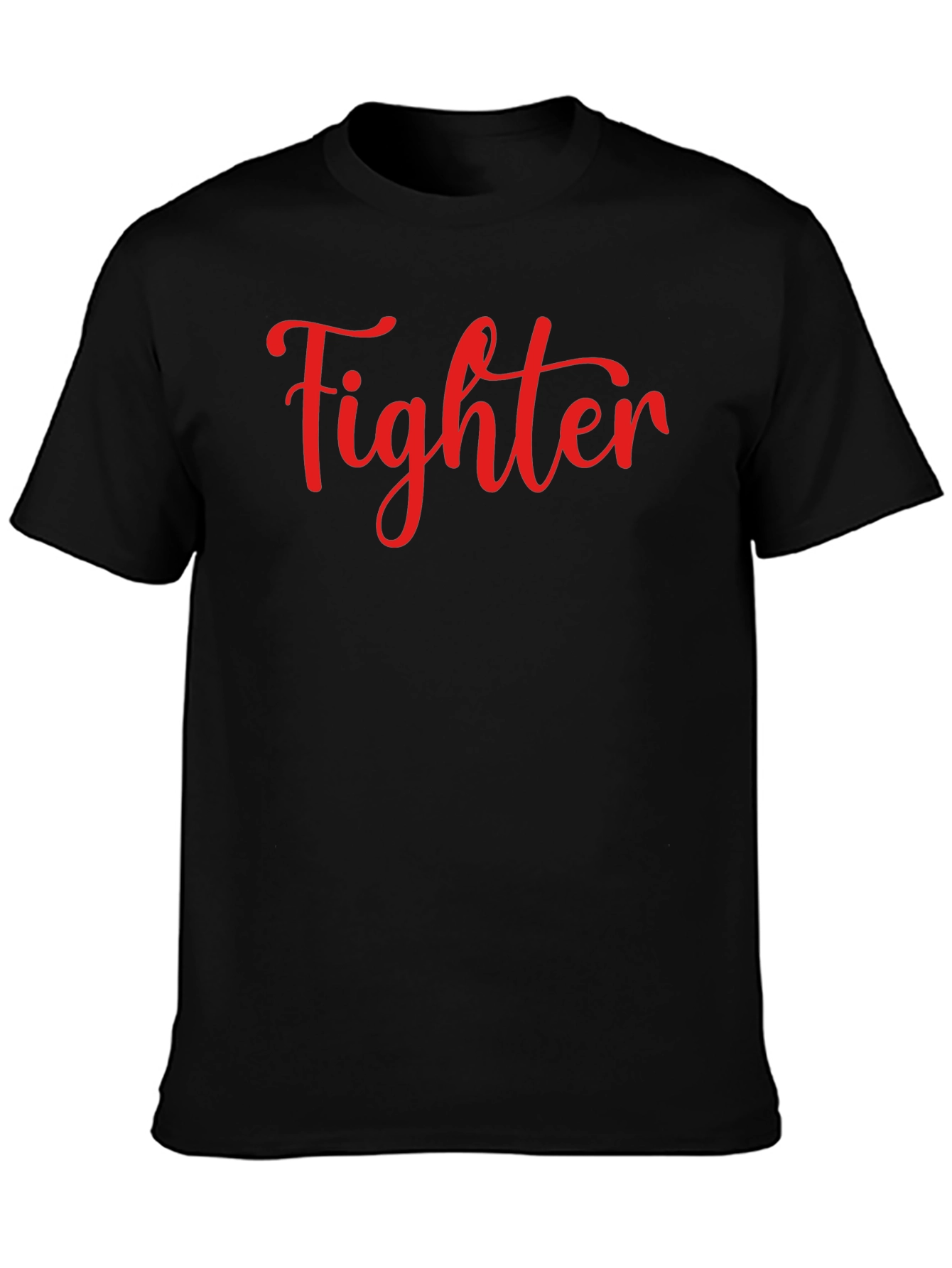 Fighter Graphic Tee - Black Crew Neck T-Shirt