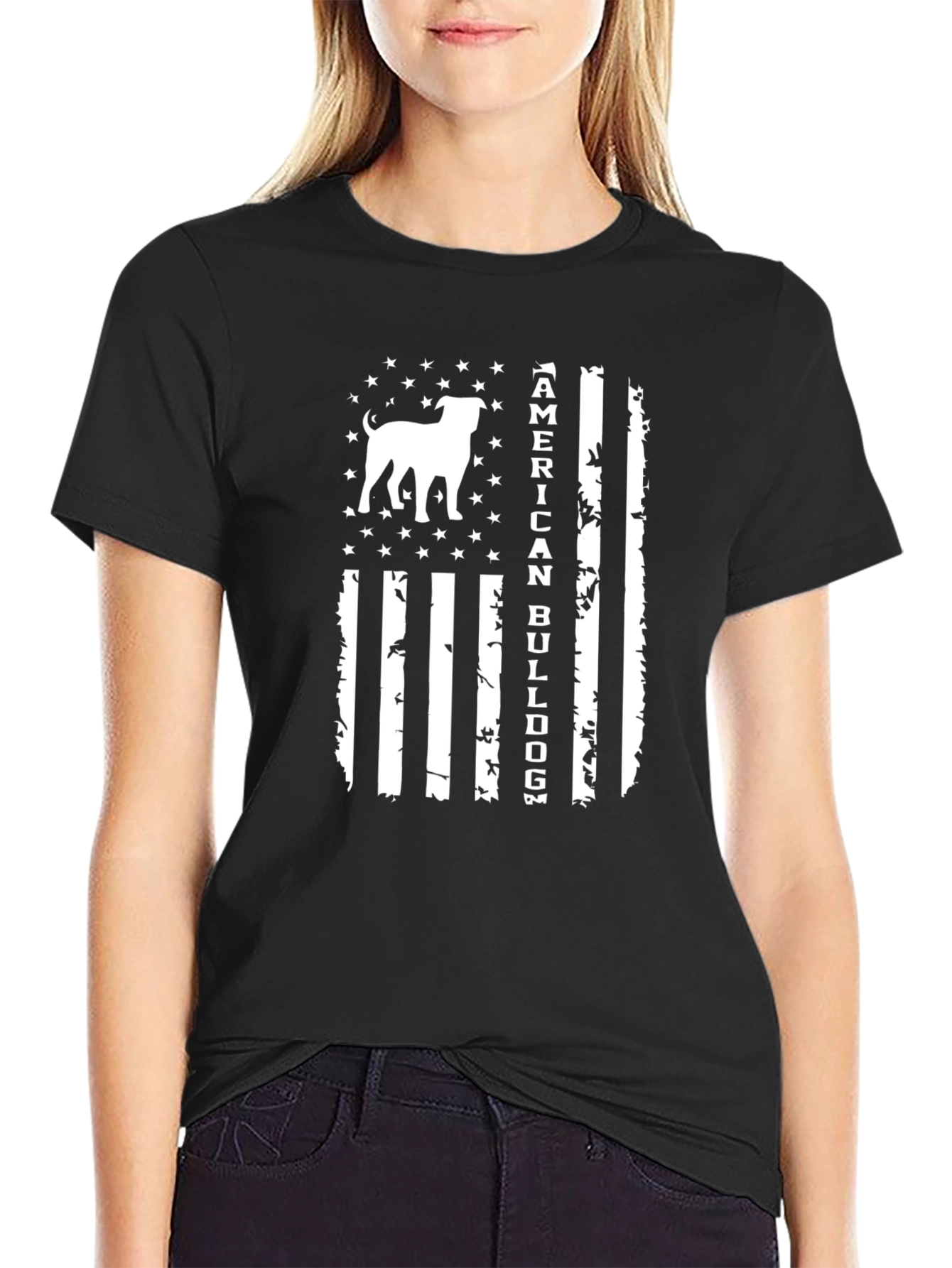 American Bulldog Flag Graphic T-Shirt
