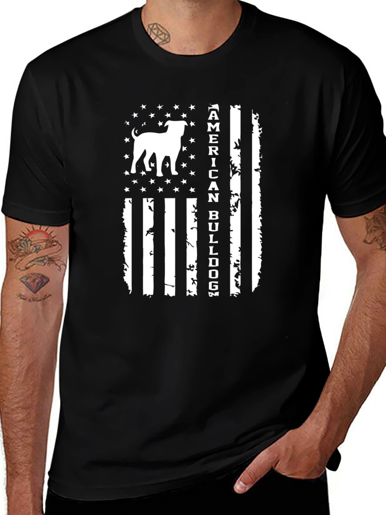 American Bulldog Flag Graphic T-Shirt