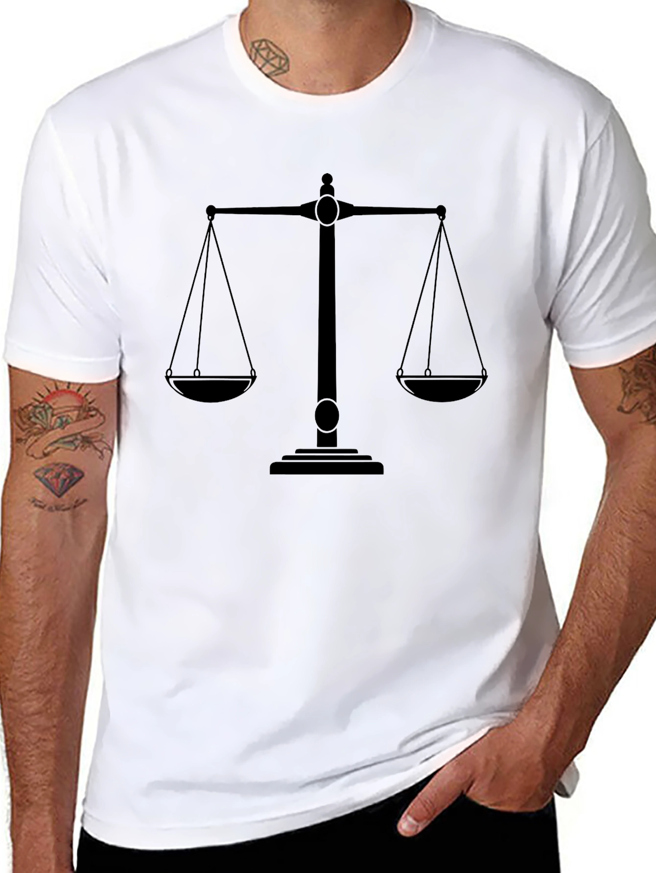 Scales of Justice Black Graphic Tee