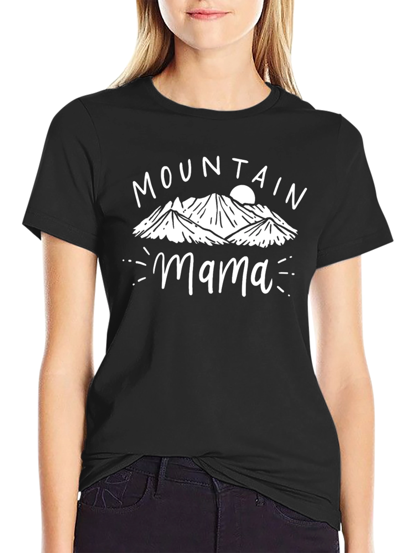 Mountain Mama Graphic Tee - Black Cotton Blend