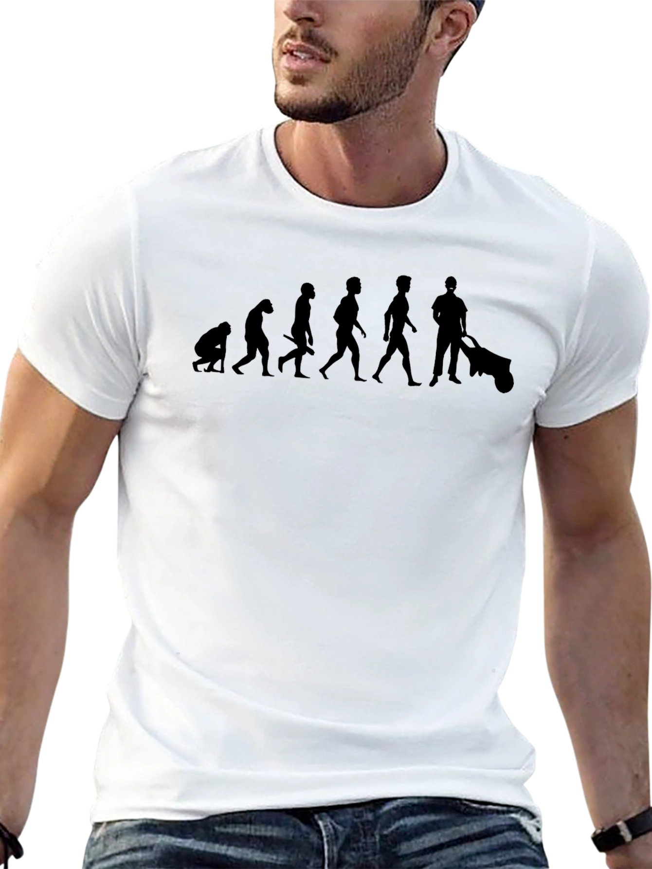 Evolution of Man Wheelbarrow T-Shirt