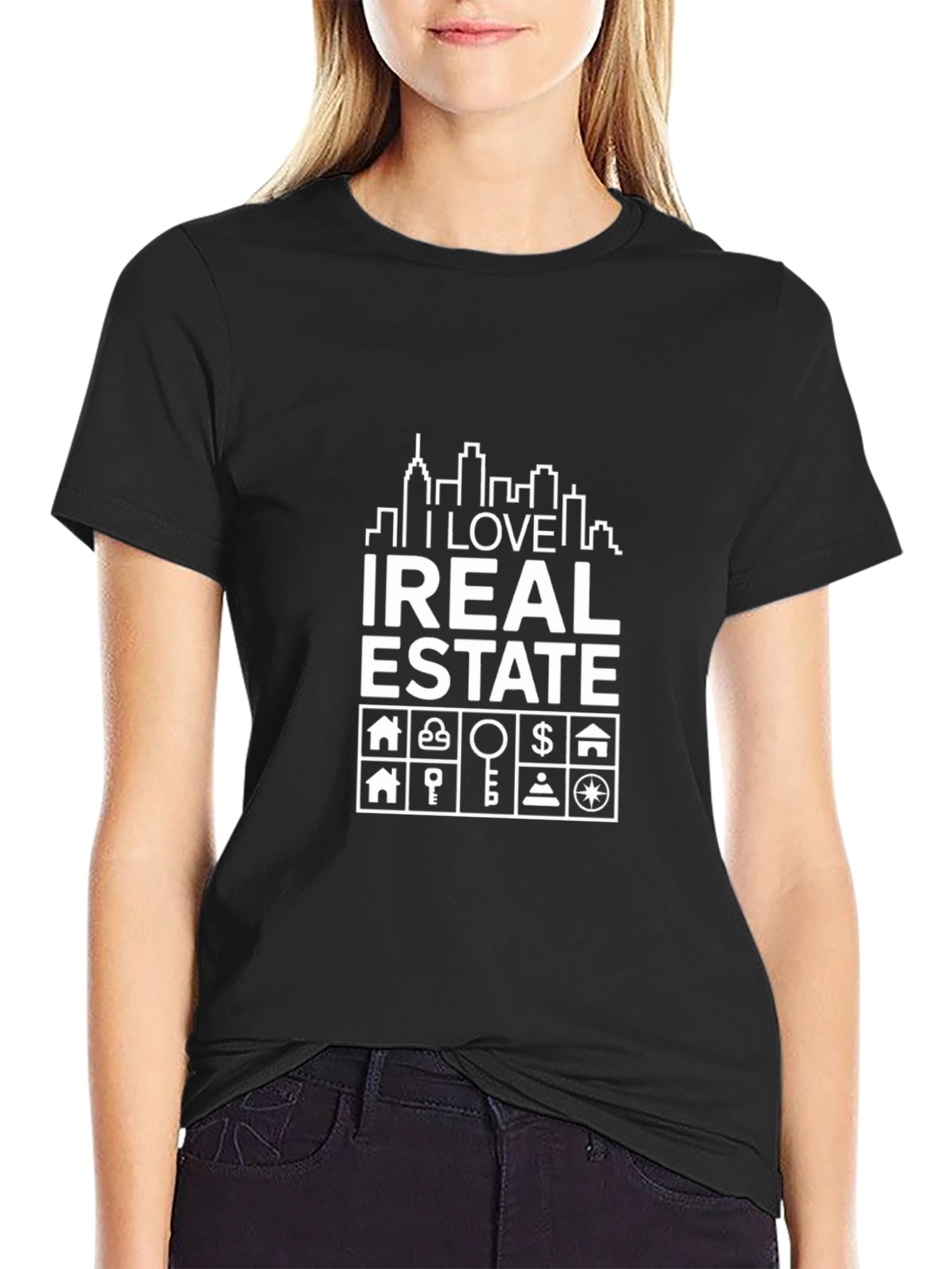 I Love Real Estate Black Graphic Tee