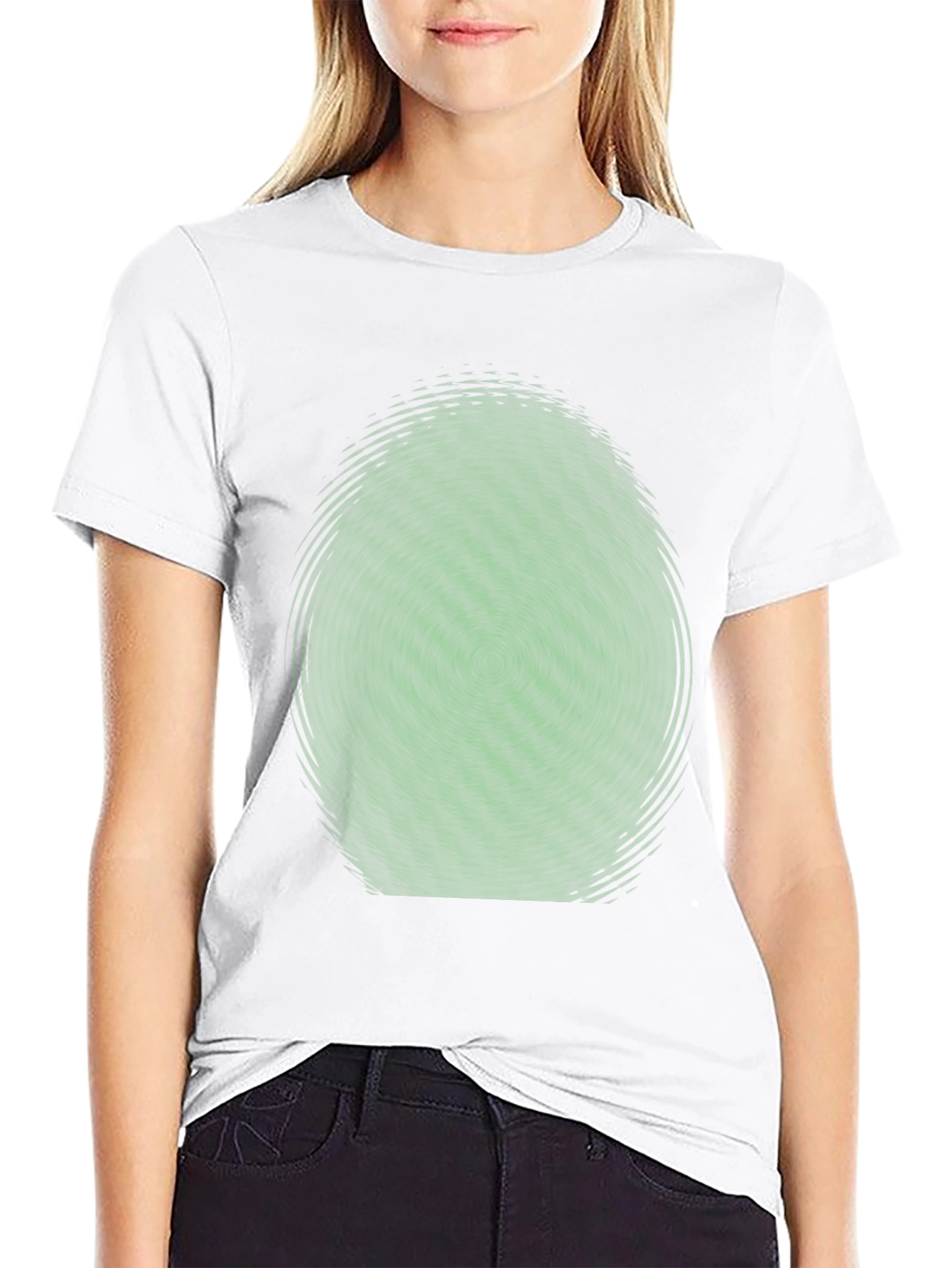 Abstract Green Vortex Graphic T-Shirt