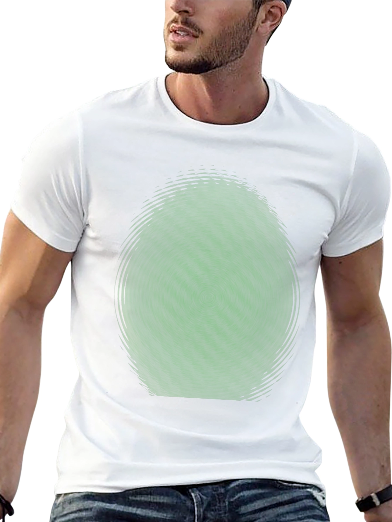 Abstract Green Vortex Graphic T-Shirt