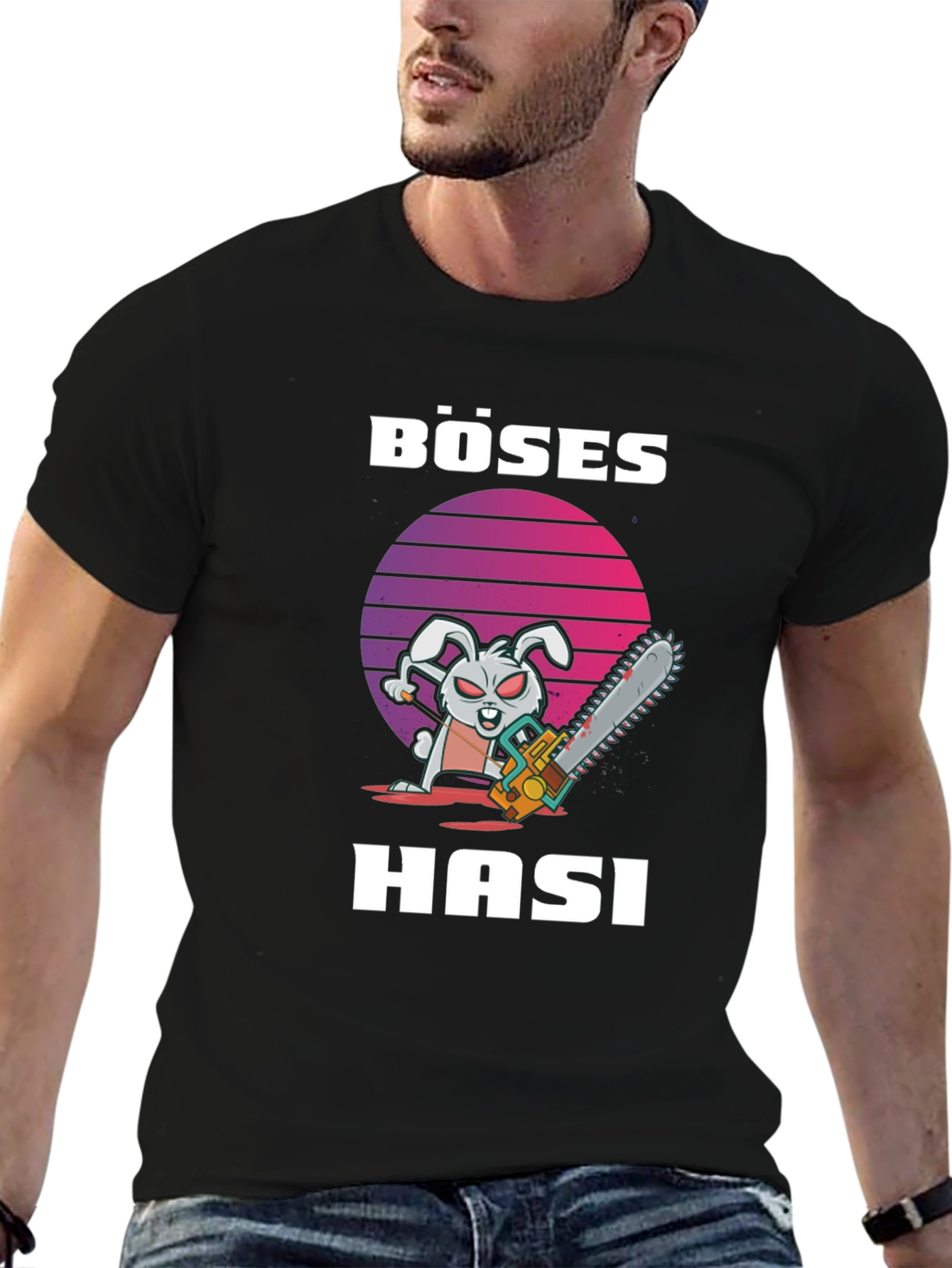 Böses Hasi T-Shirt - Evil Bunny Chainsaw Tee
