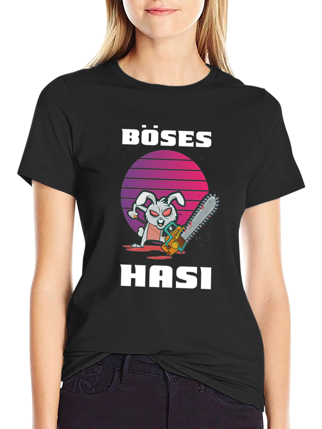 Böses Hasi T-Shirt - Evil Bunny Chainsaw Tee
