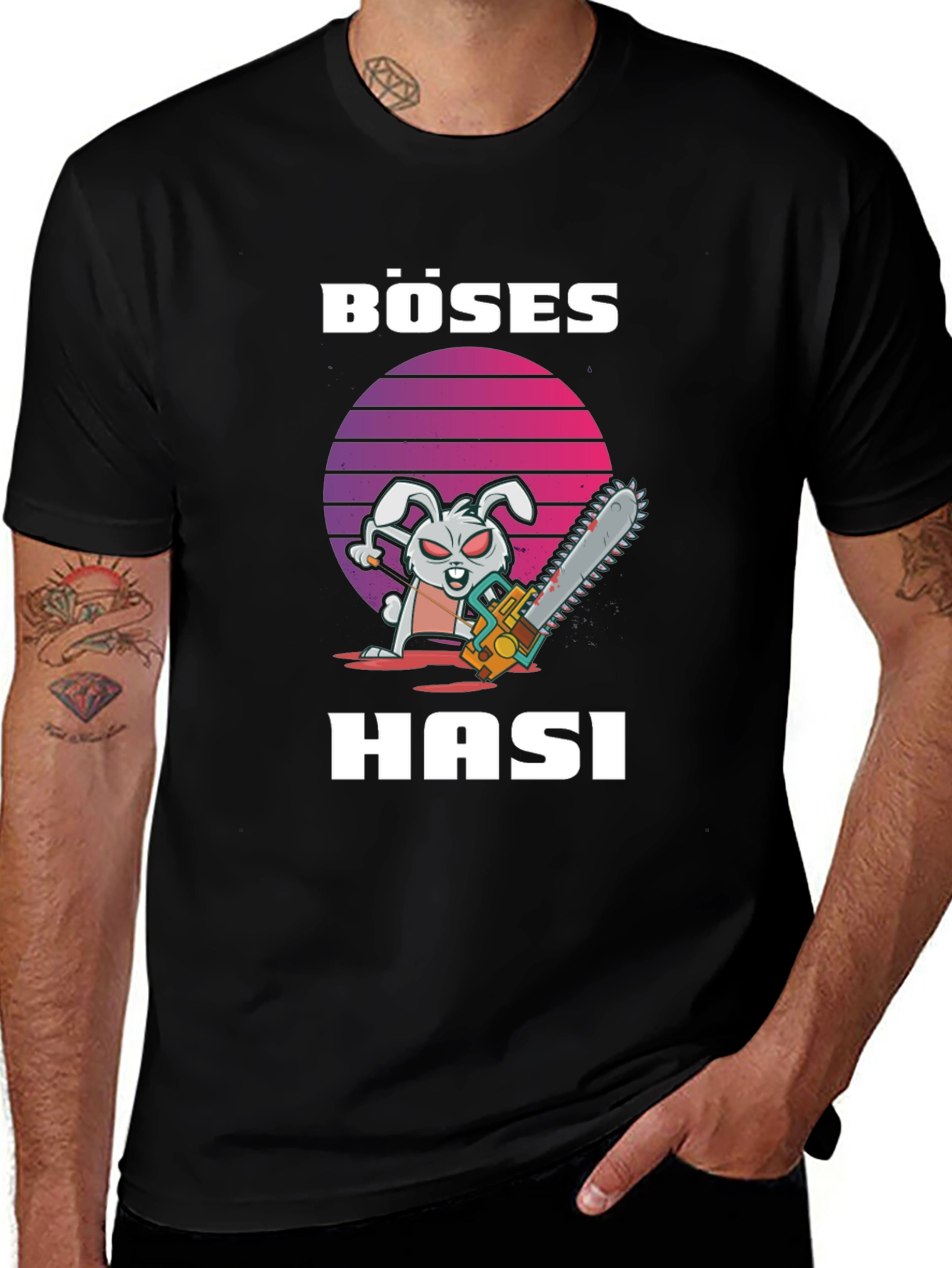 Böses Hasi T-Shirt - Evil Bunny Chainsaw Tee