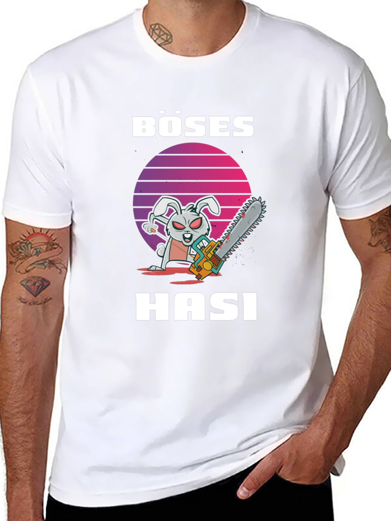 Böses Hasi T-Shirt - Evil Bunny Chainsaw Tee