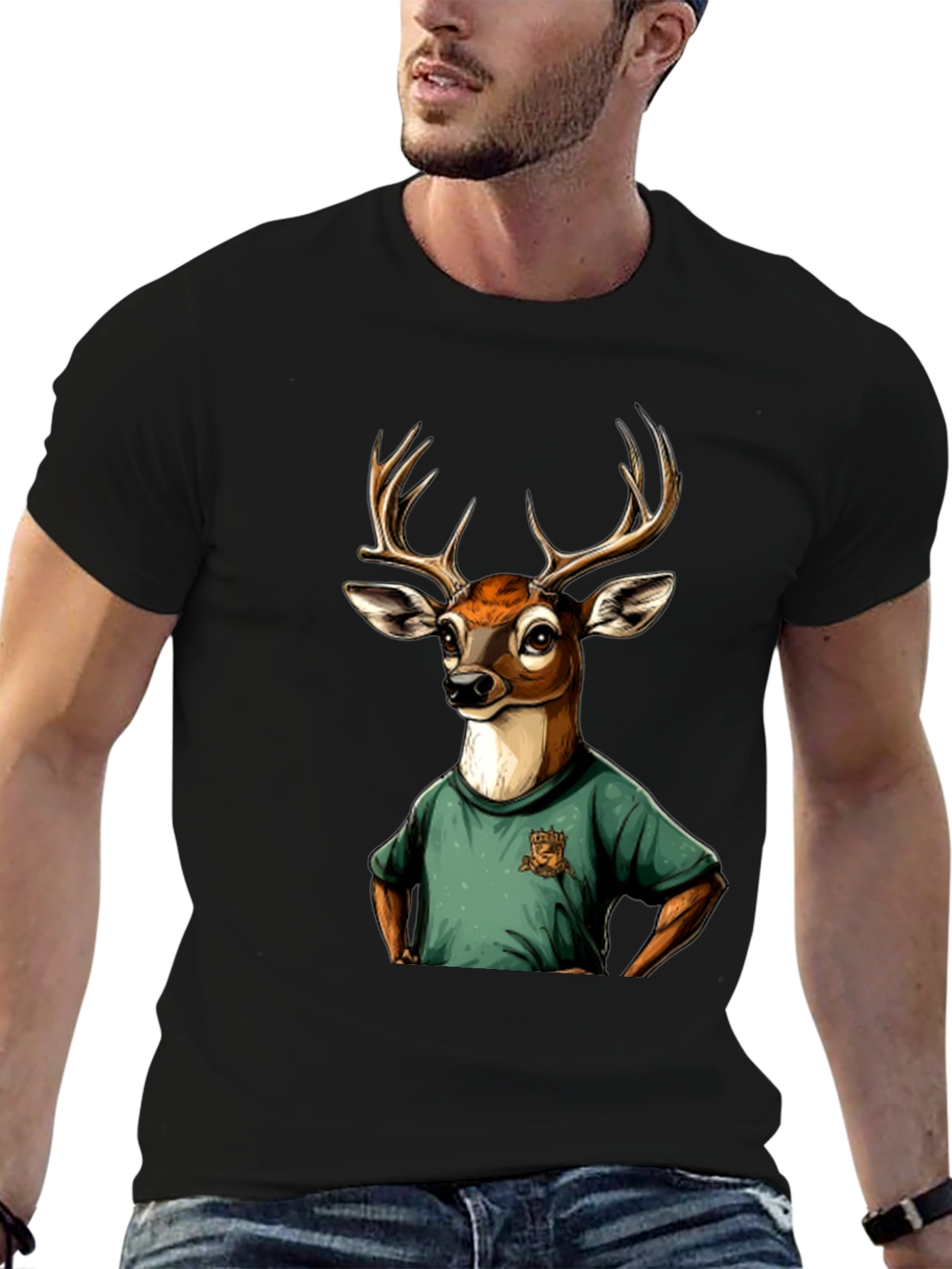 Deer T-Shirt - Novelty Animal Graphic Tee