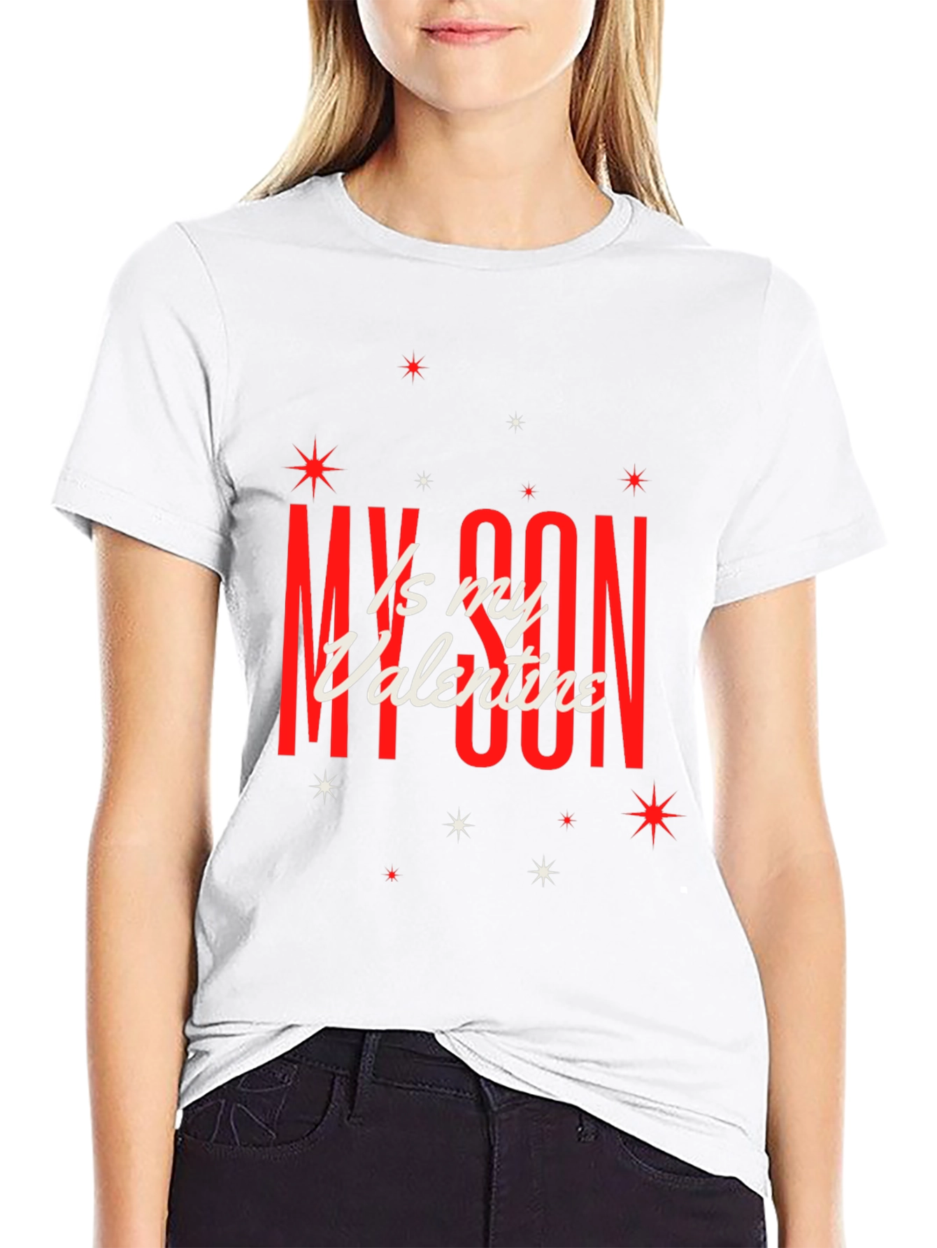 My Son Is My Valentine Graphic Tee - Black