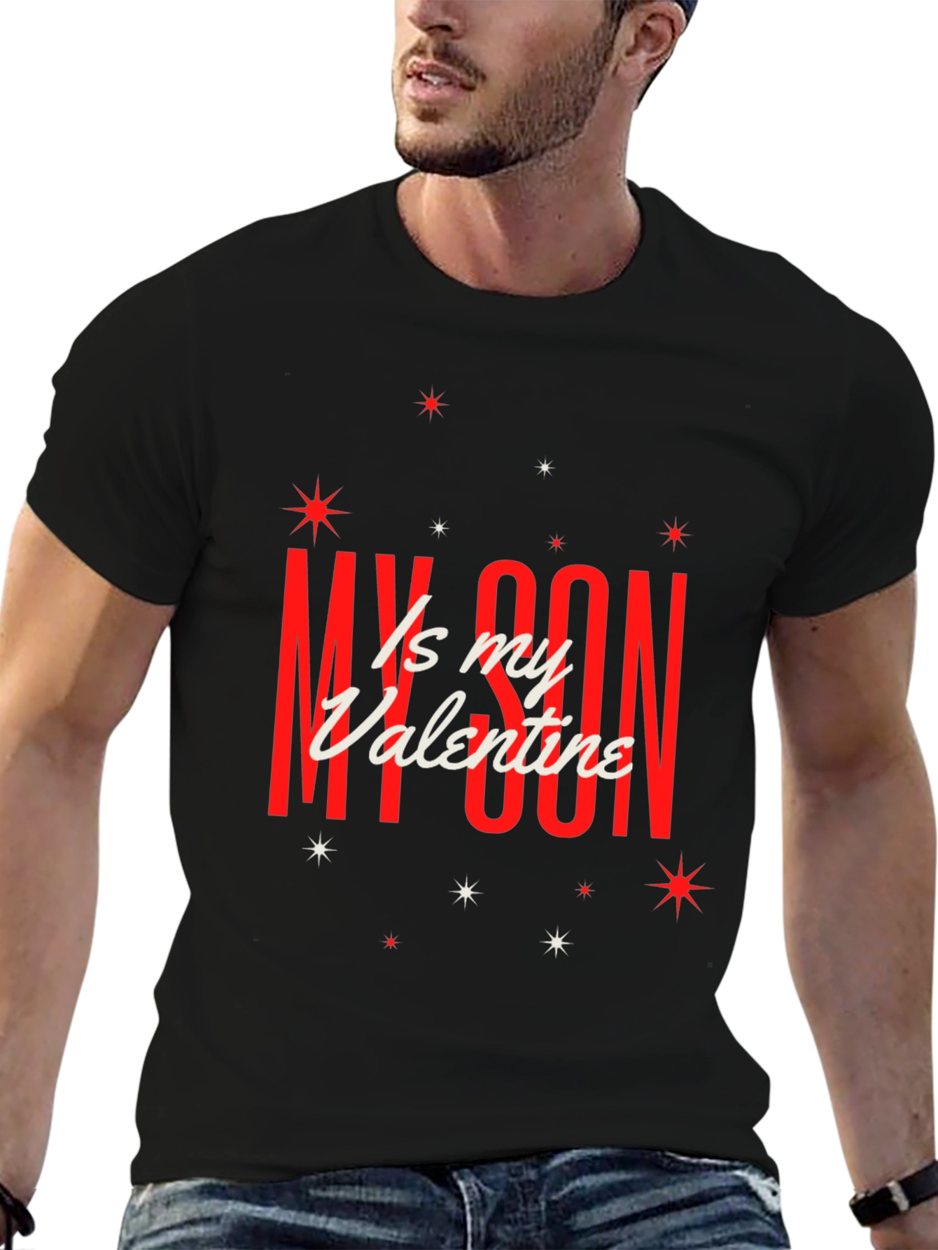 My Son Is My Valentine Graphic Tee - Black