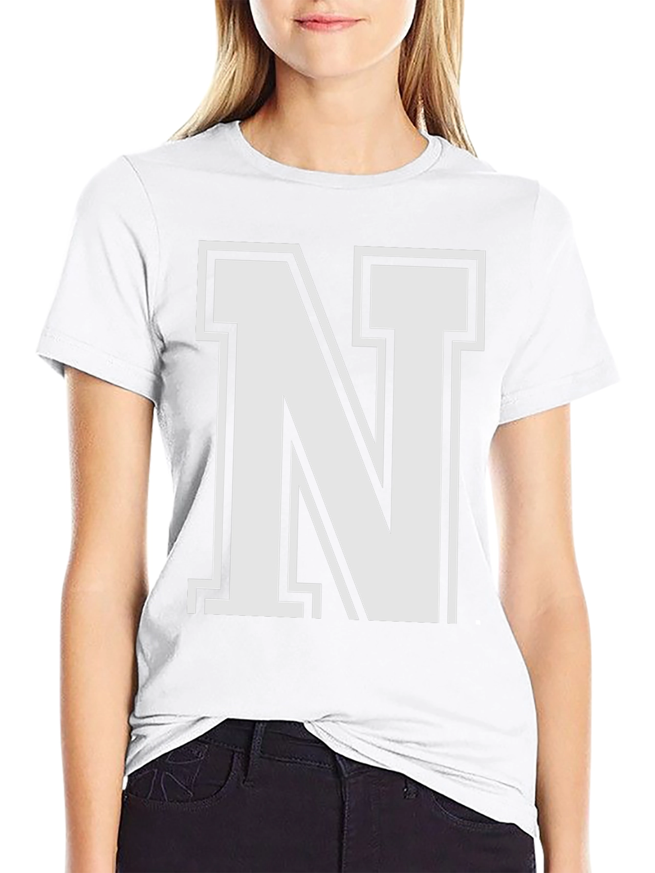 Letter N Black T-Shirt