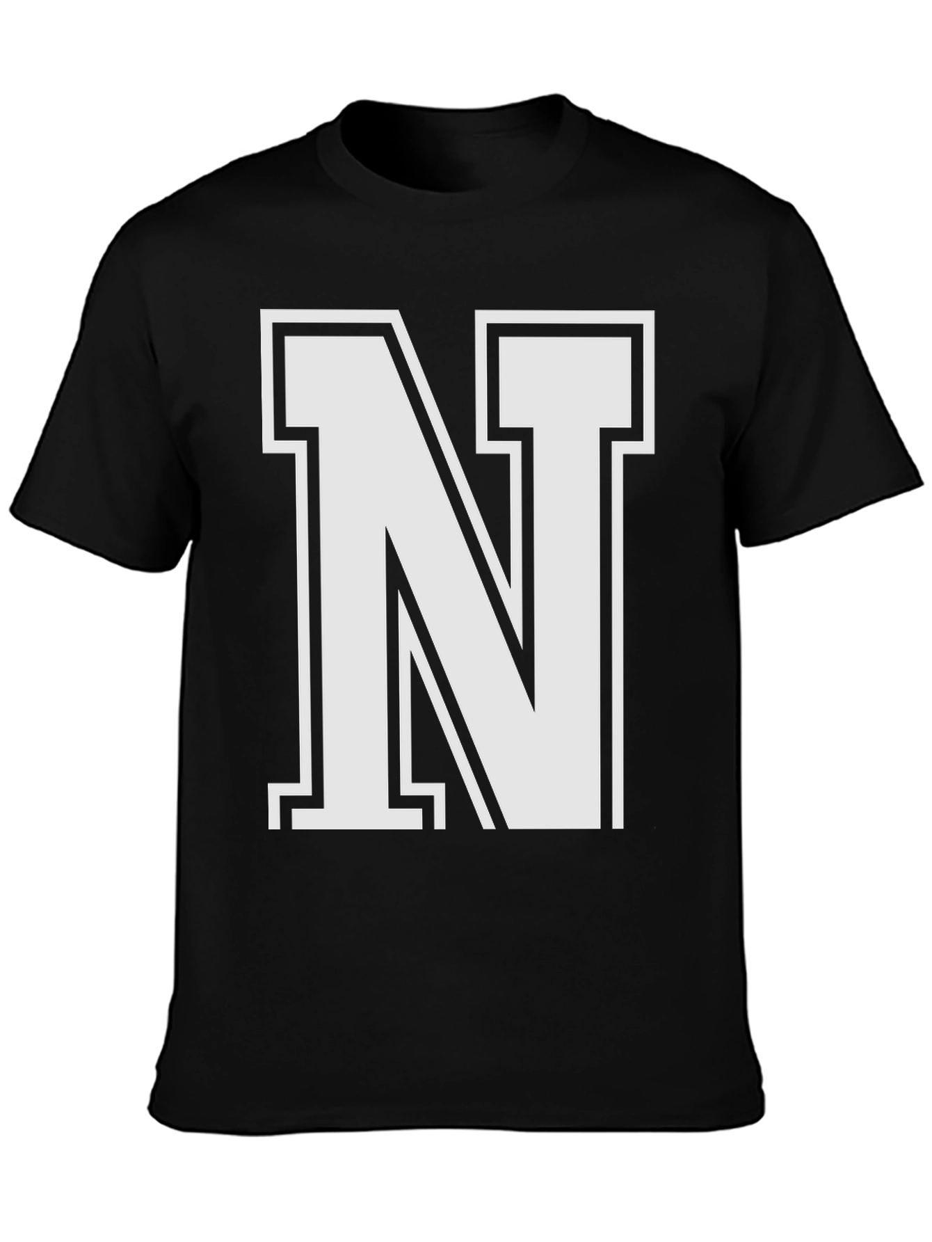 Letter N Black T-Shirt