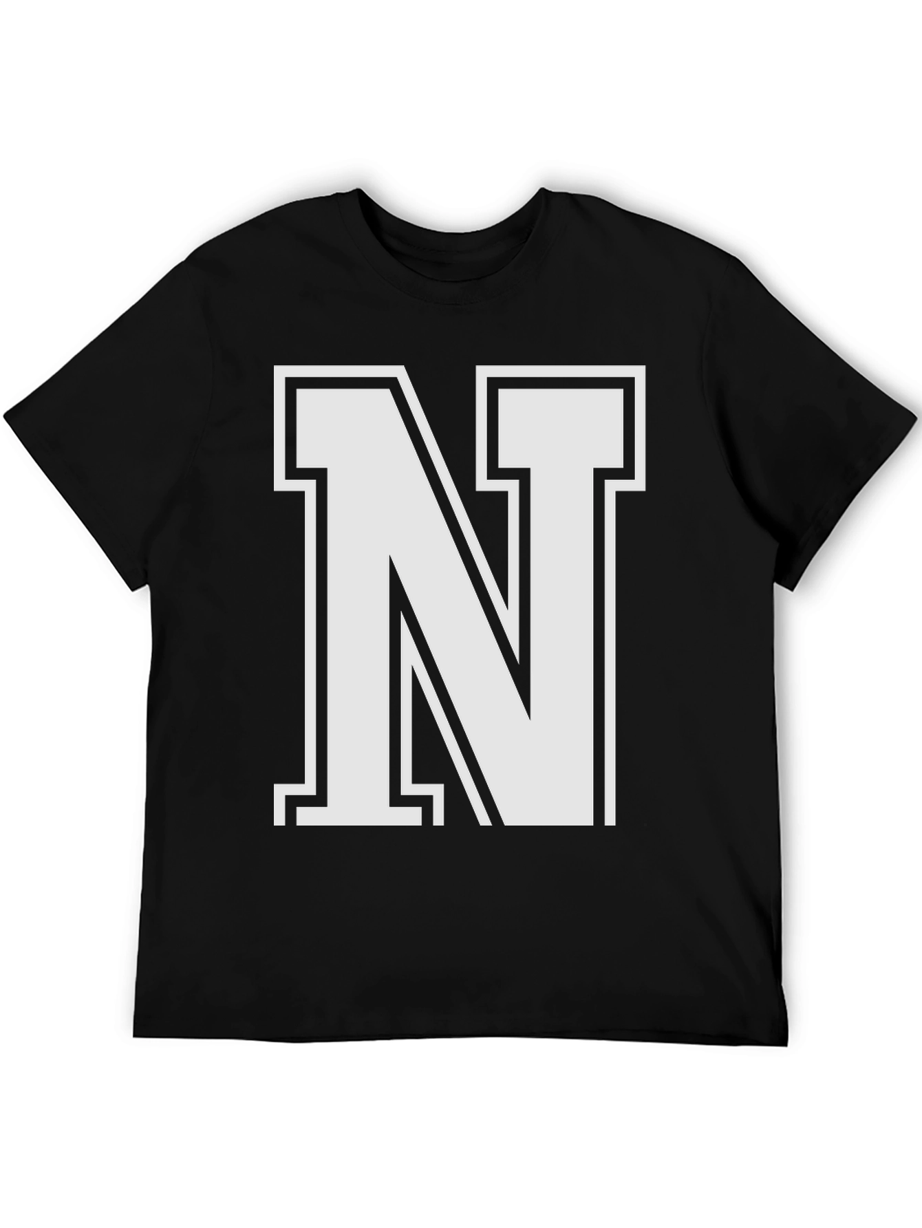 Letter N Black T-Shirt