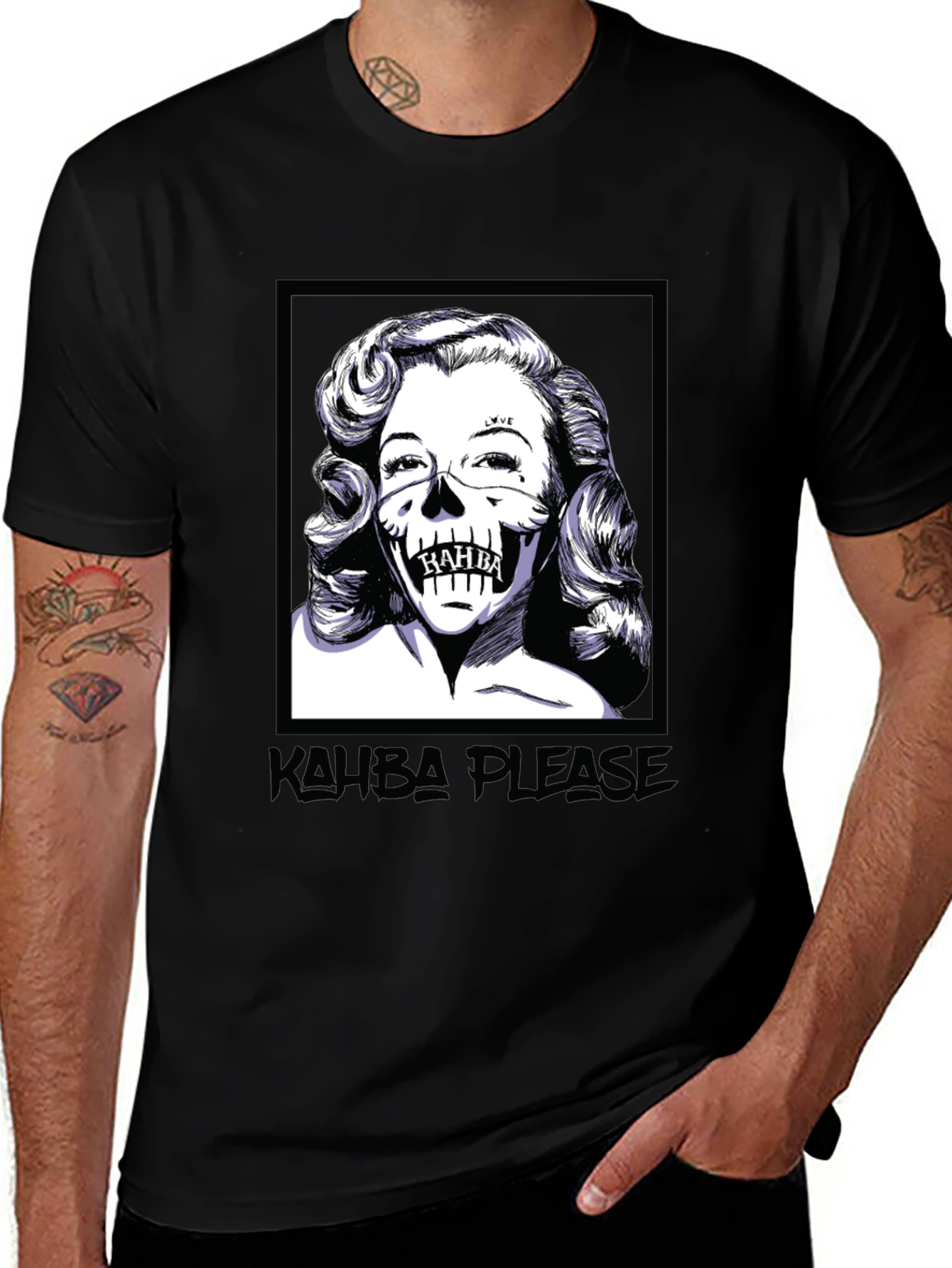 Kahba Please T-Shirt - Marilyn Monroe Skull Graphic