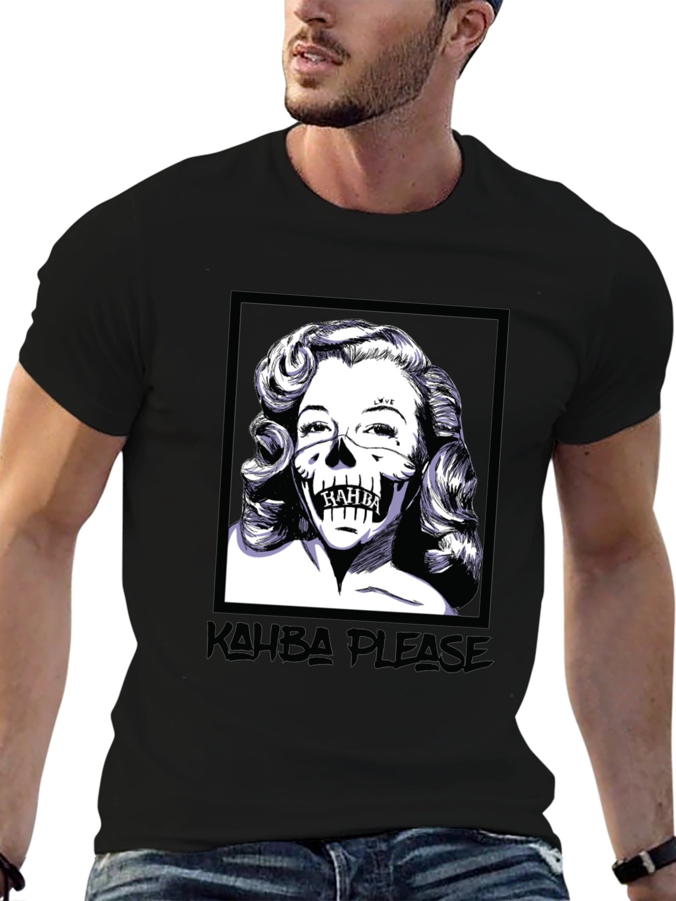 Kahba Please T-Shirt - Marilyn Monroe Skull Graphic