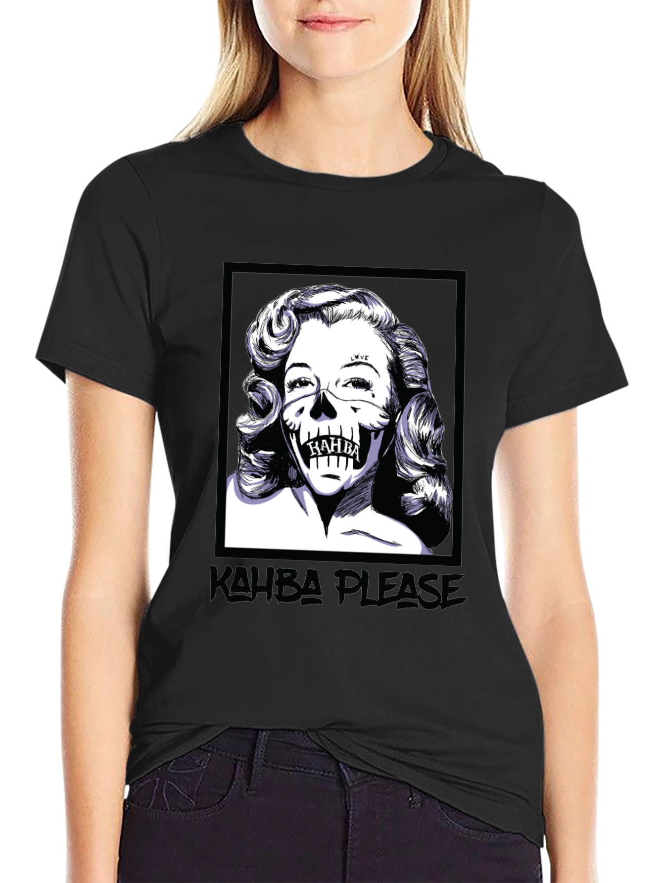 Kahba Please T-Shirt - Marilyn Monroe Skull Graphic