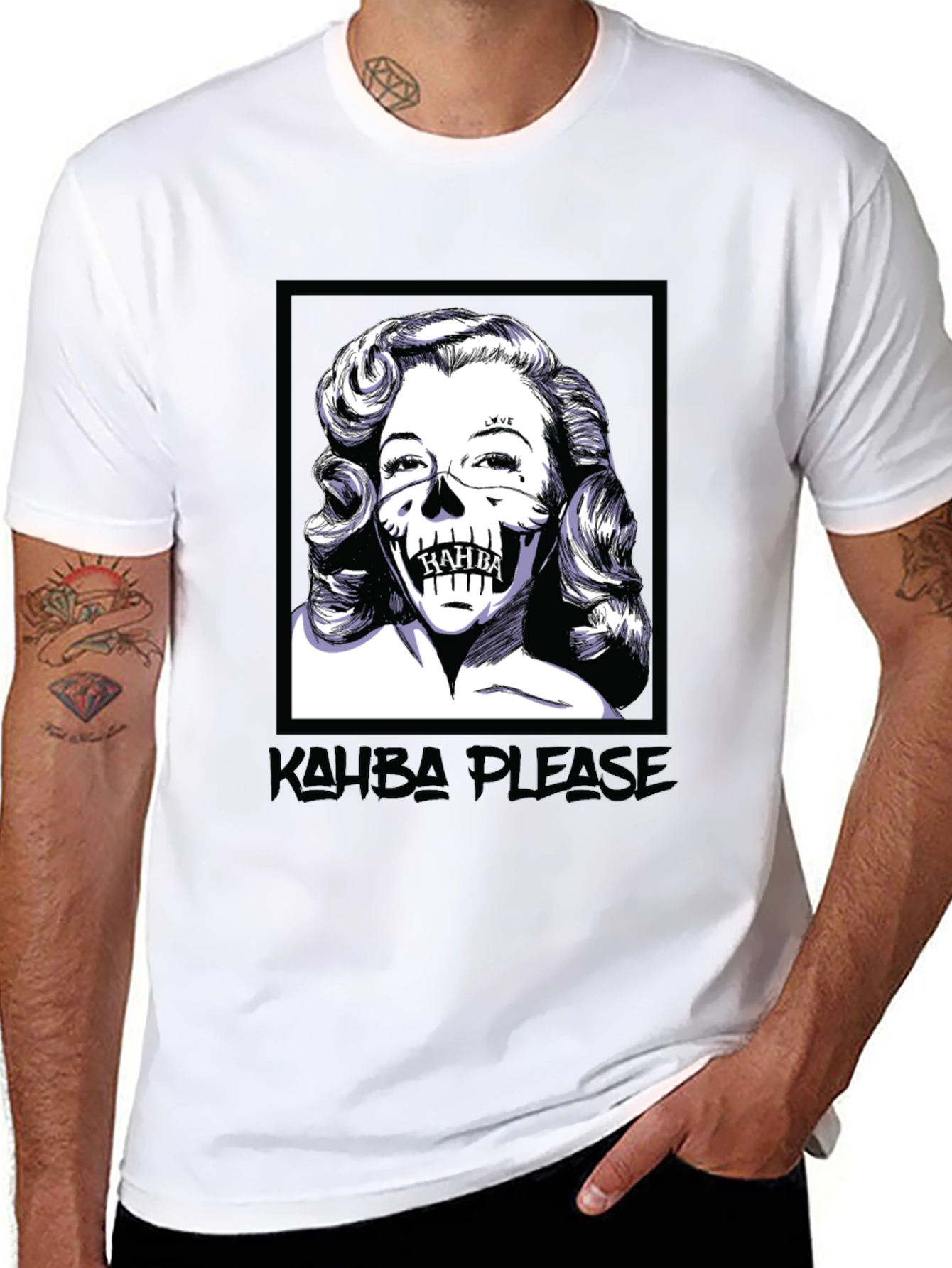 Kahba Please T-Shirt - Marilyn Monroe Skull Graphic
