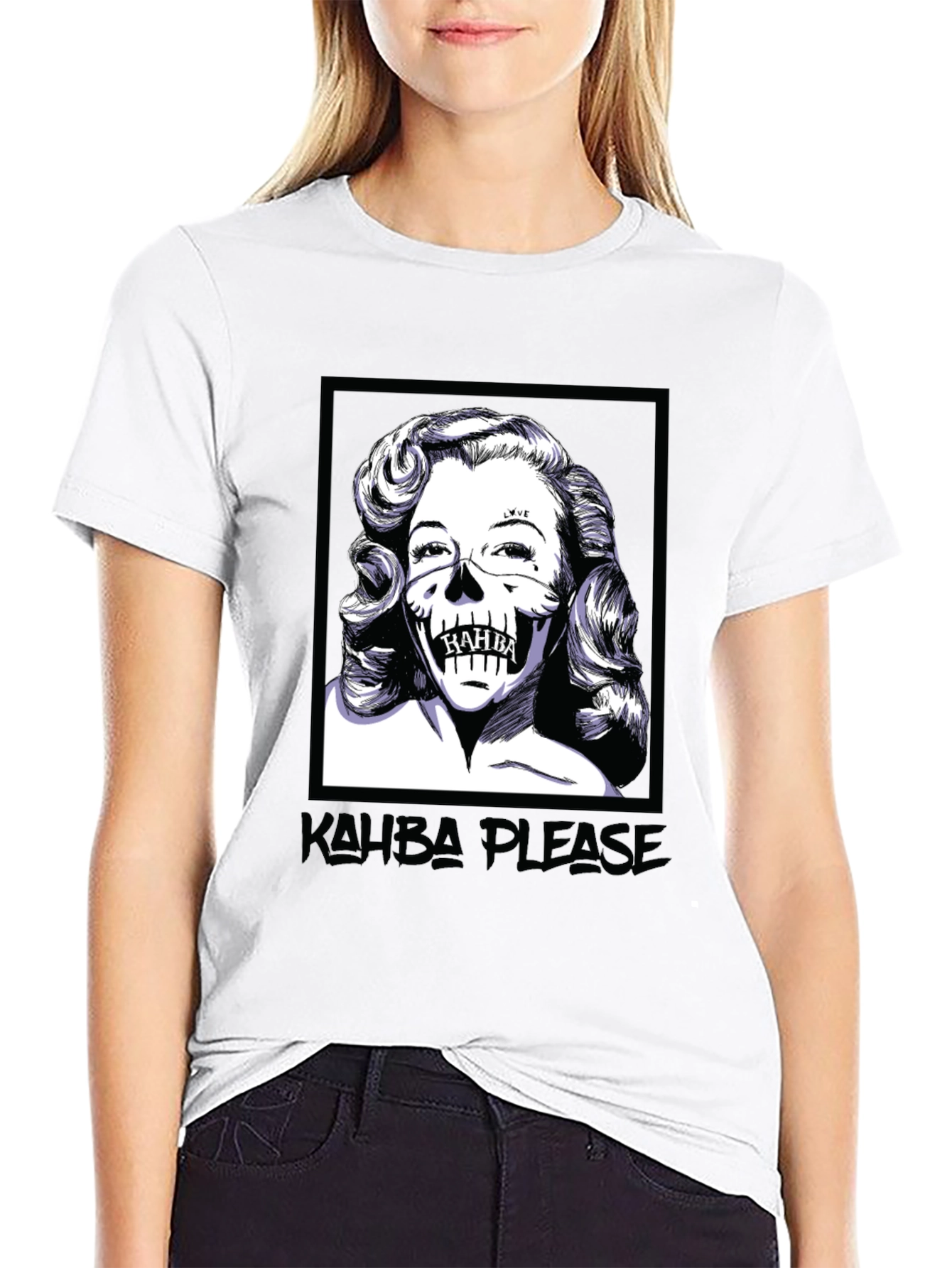Kahba Please T-Shirt - Marilyn Monroe Skull Graphic