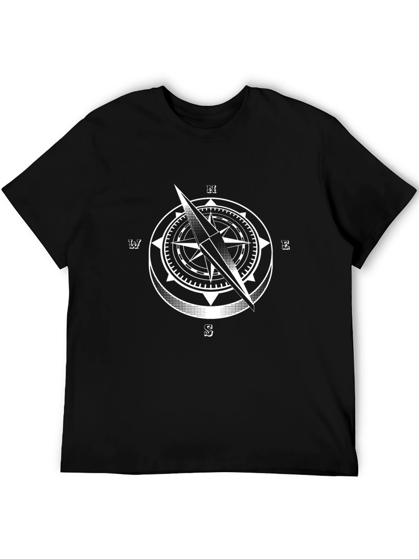 Compass Graphic Tee - Black Cotton T-Shirt