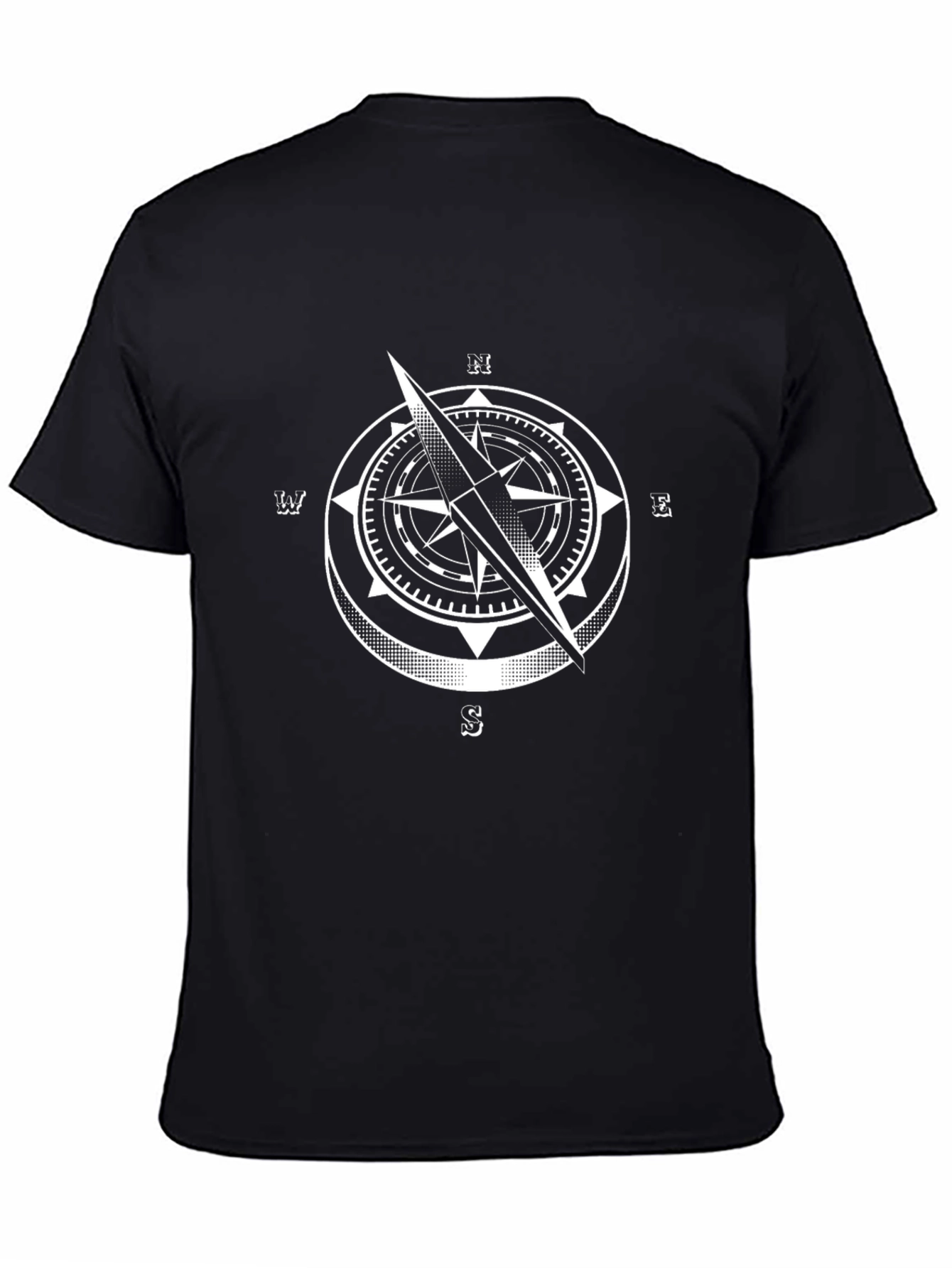 Compass Graphic Tee - Black Cotton T-Shirt