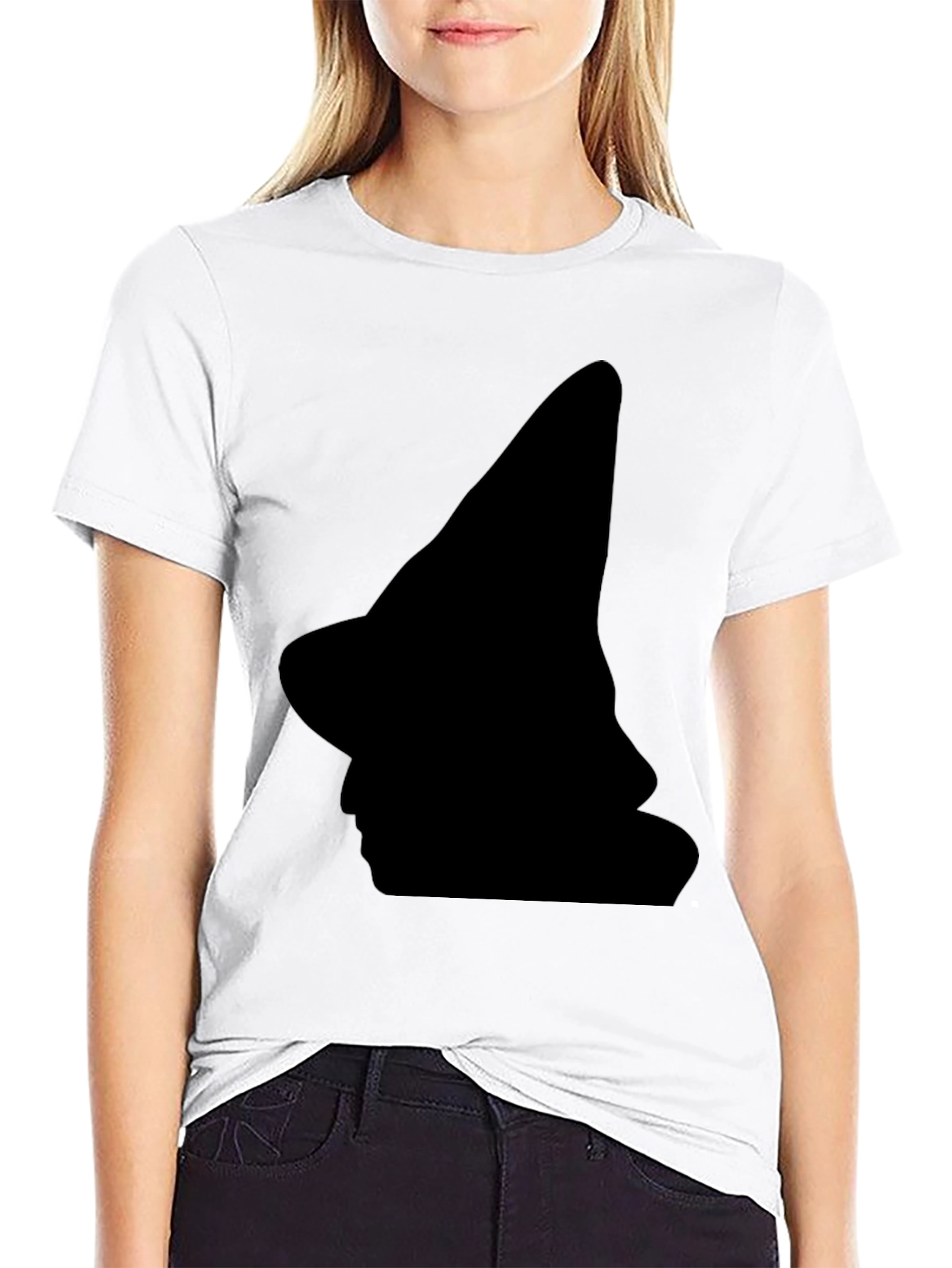 Witch Silhouette Black T-Shirt - Halloween Style